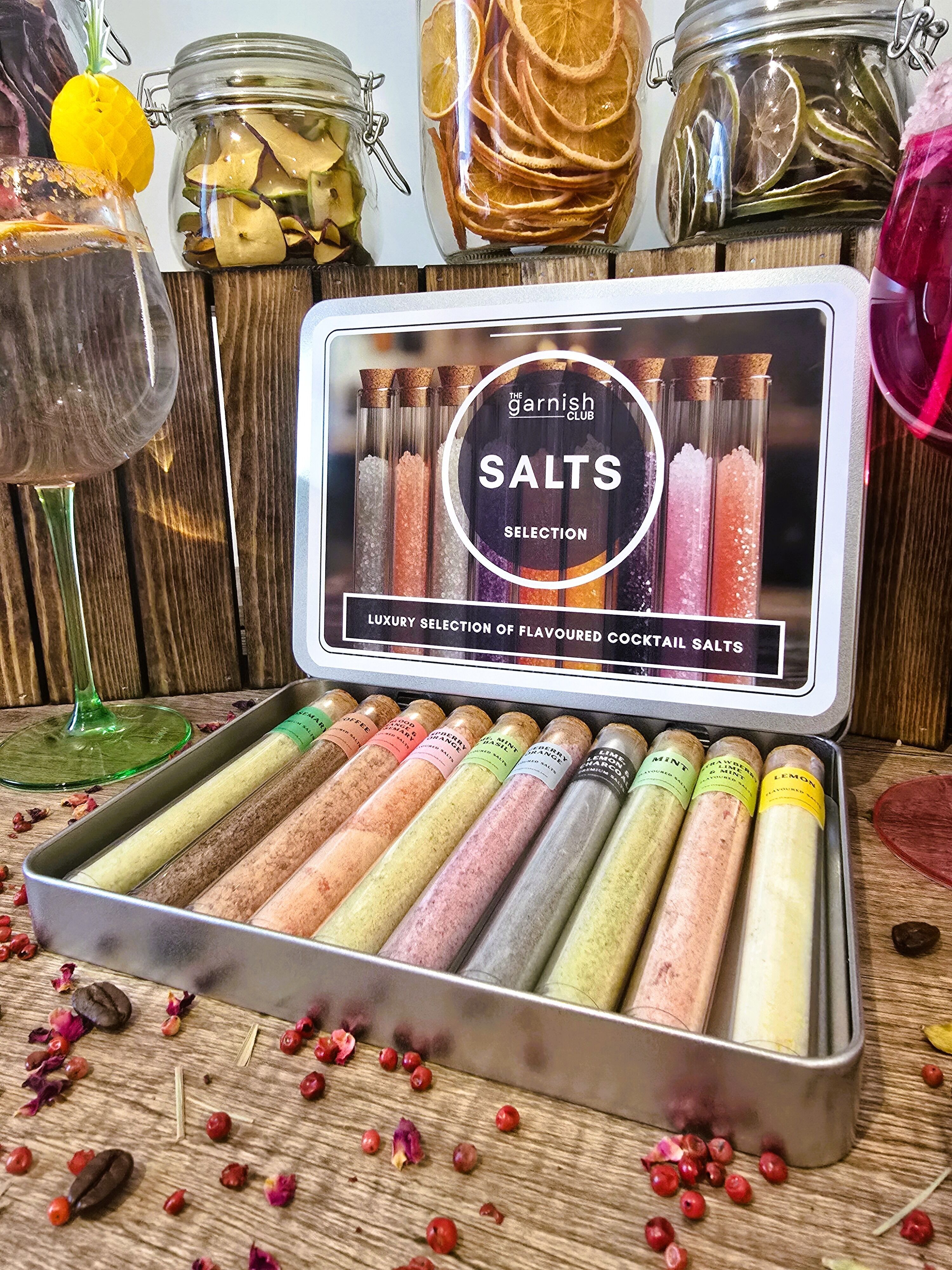 Luxury Herb-Infused Cocktail Rim Salts – Gift Set of 10 Exquisite Artisan Salts