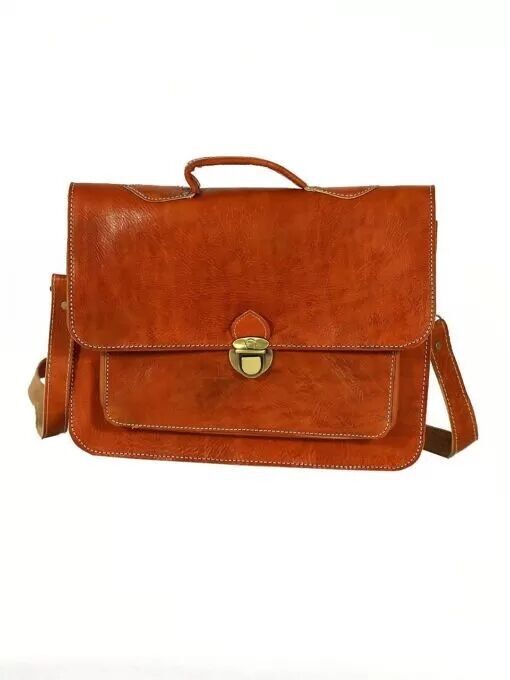 Bolso bandolera estructurado OM4 de piel de becerro naranja