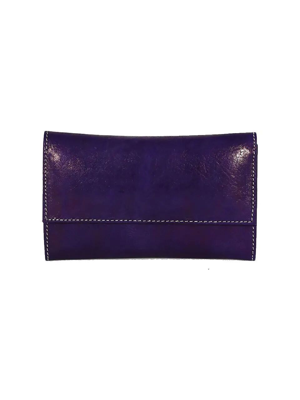 Cartera de piel de oveja morada - Pulsera de piel con estampado floral