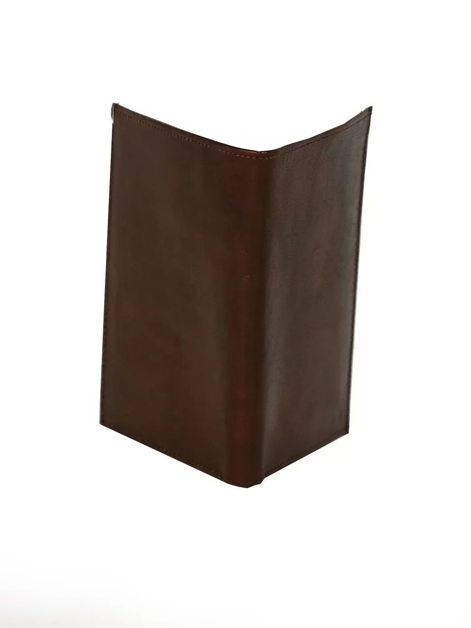 Cartera M2 de piel de oveja color chocolate - Hecha a mano, plegable y con cremallera