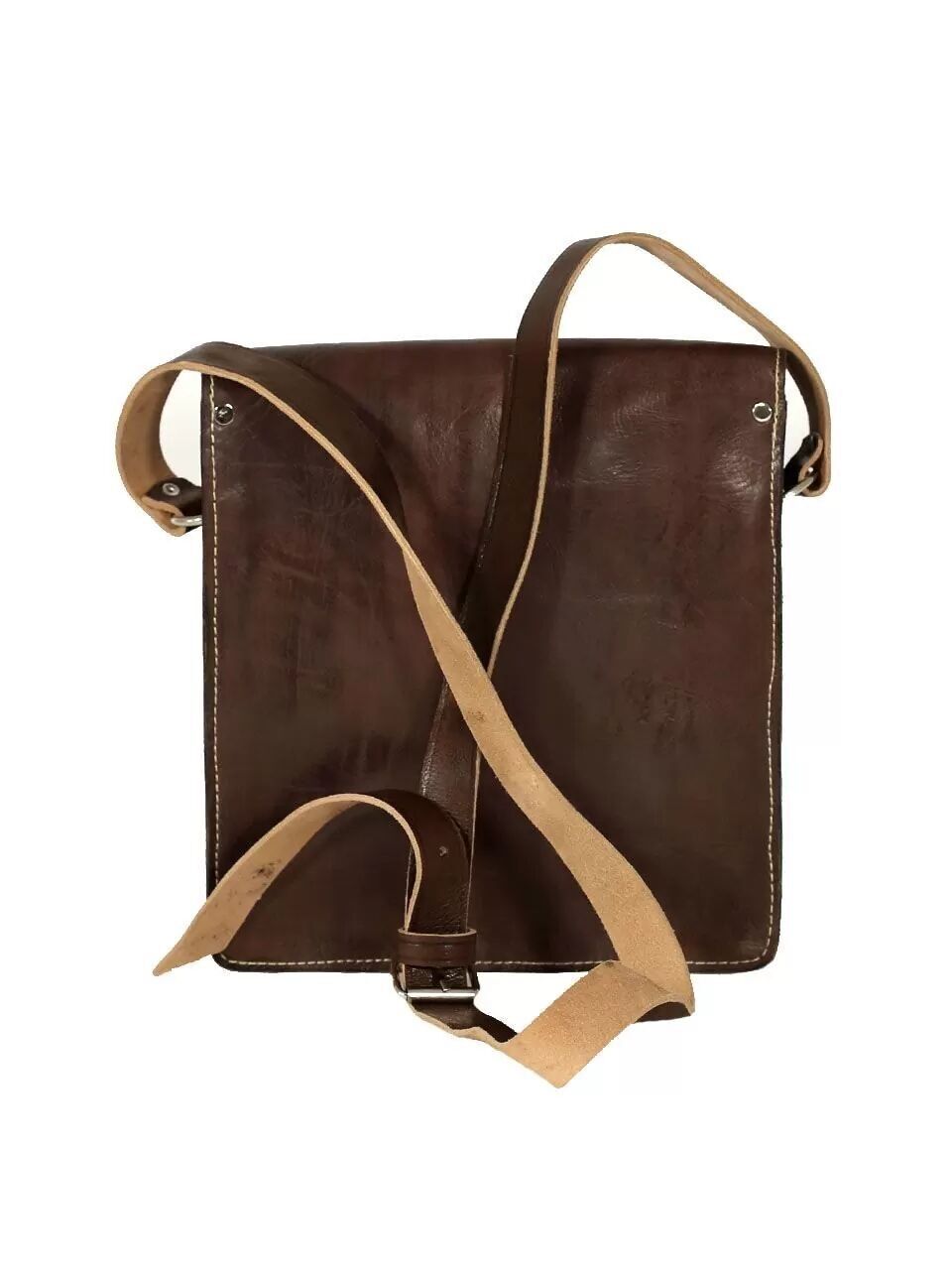 Bolso de hombro de piel M1 - Bolso grande artesanal de curtido natural