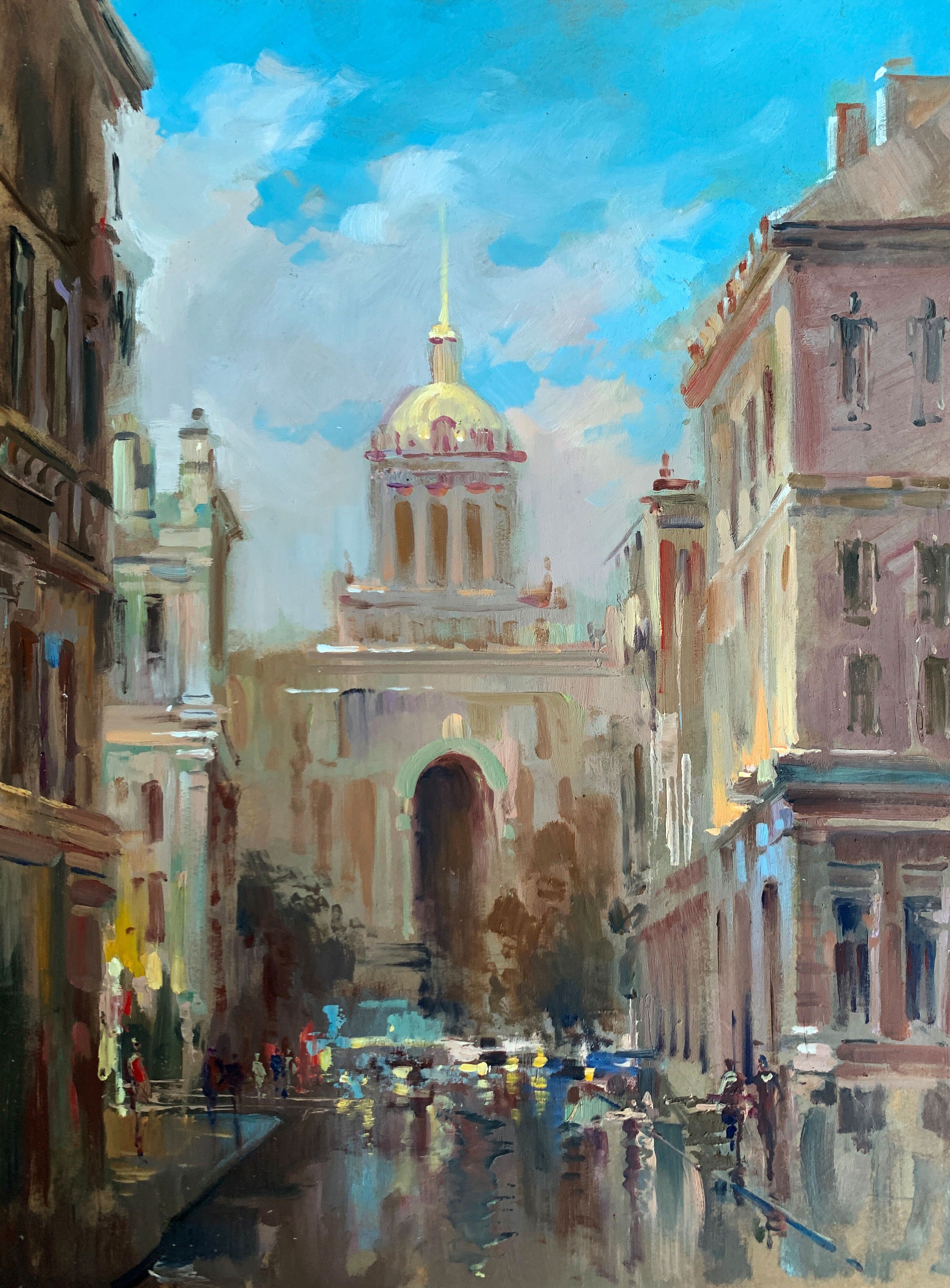 Dipinto ad olio Municipio Yuriy Suprunchuk 40x30cm