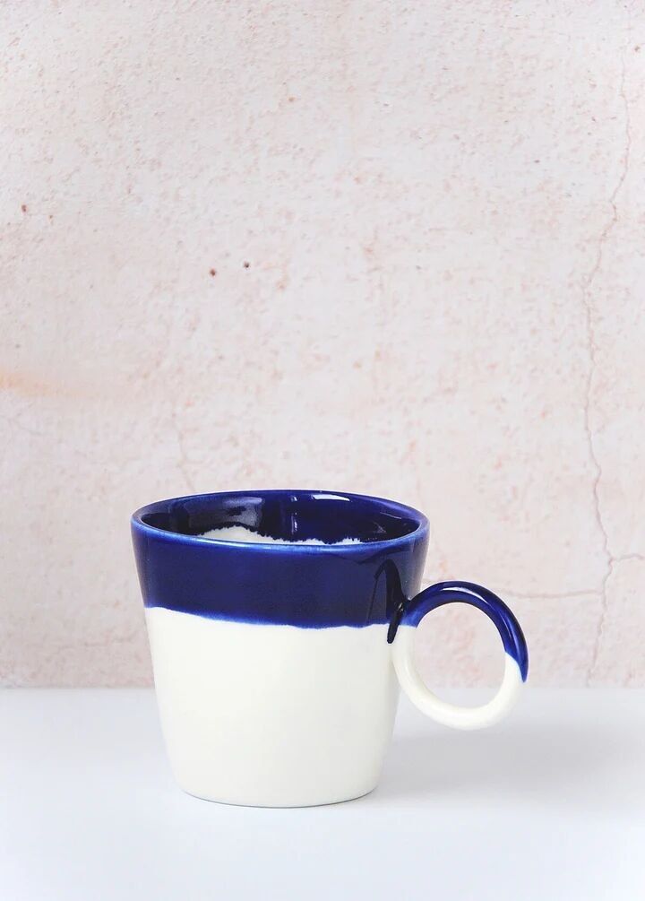 Porcelain Mug - Handmade Deep Blue Glaze