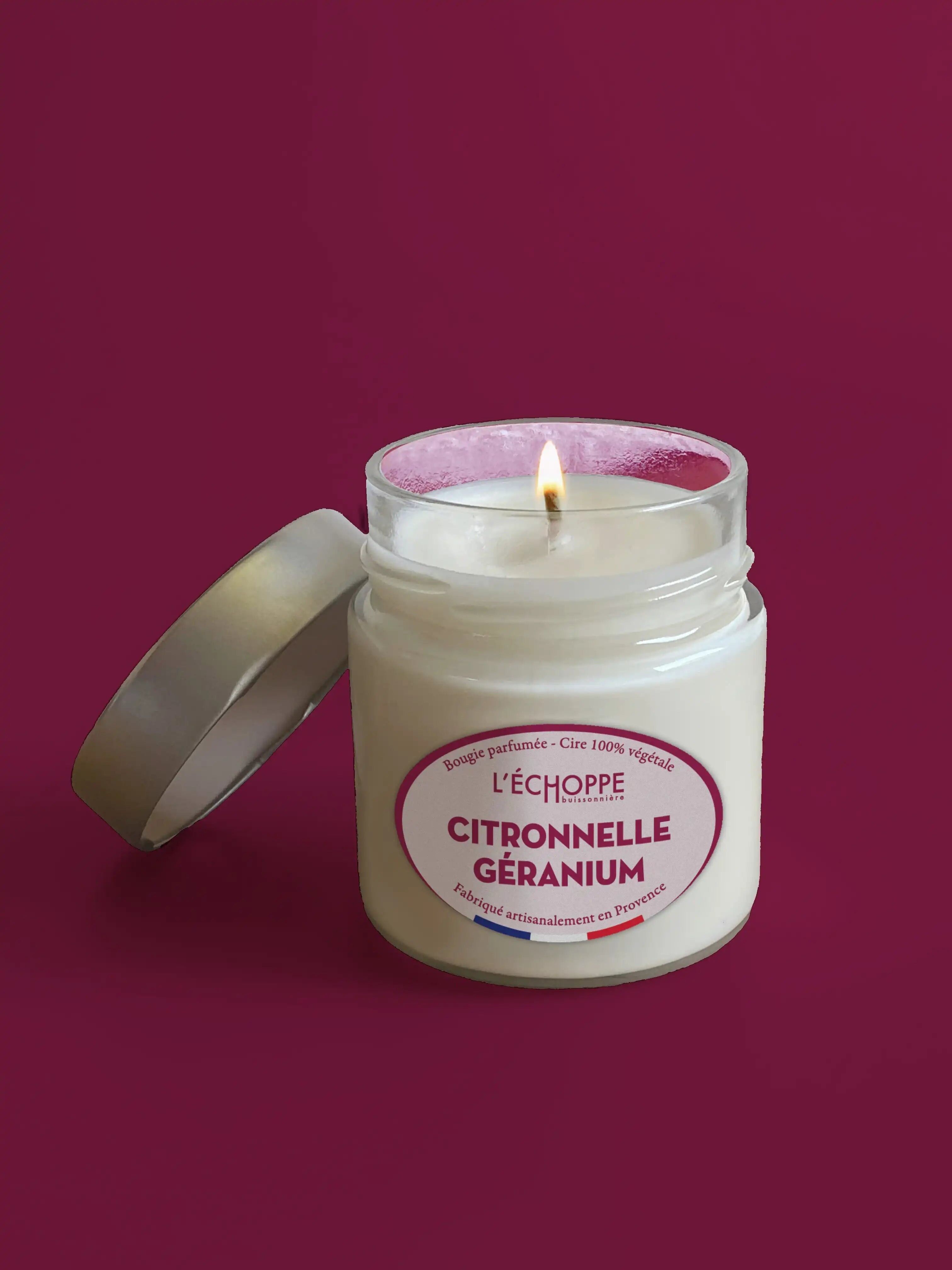 Citronnelle Géranium- Bougie parfumée 180g