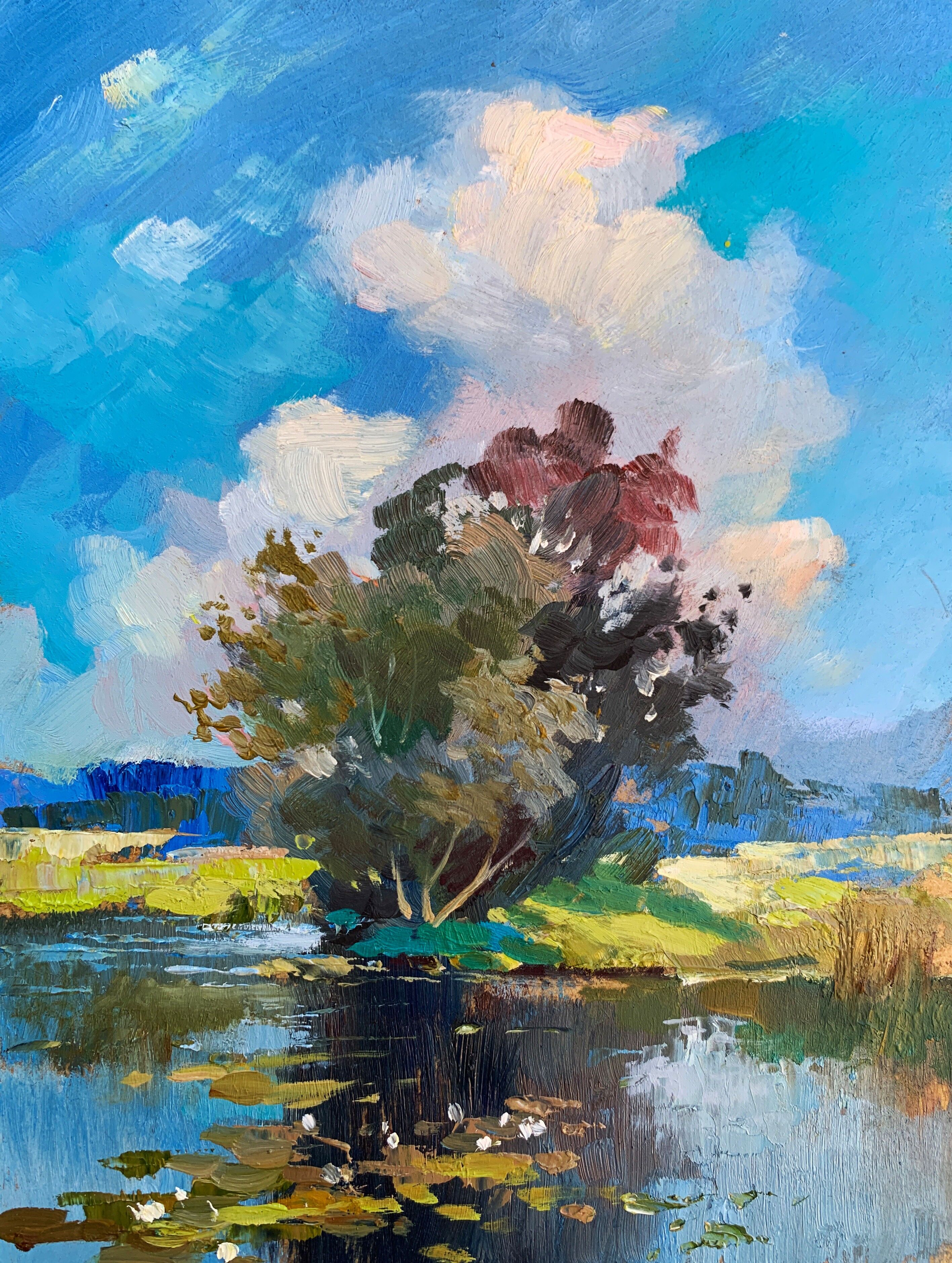 Dipinto ad olio Memoria di un luogo nella natura Yuriy Suprunchuk 19x15cm