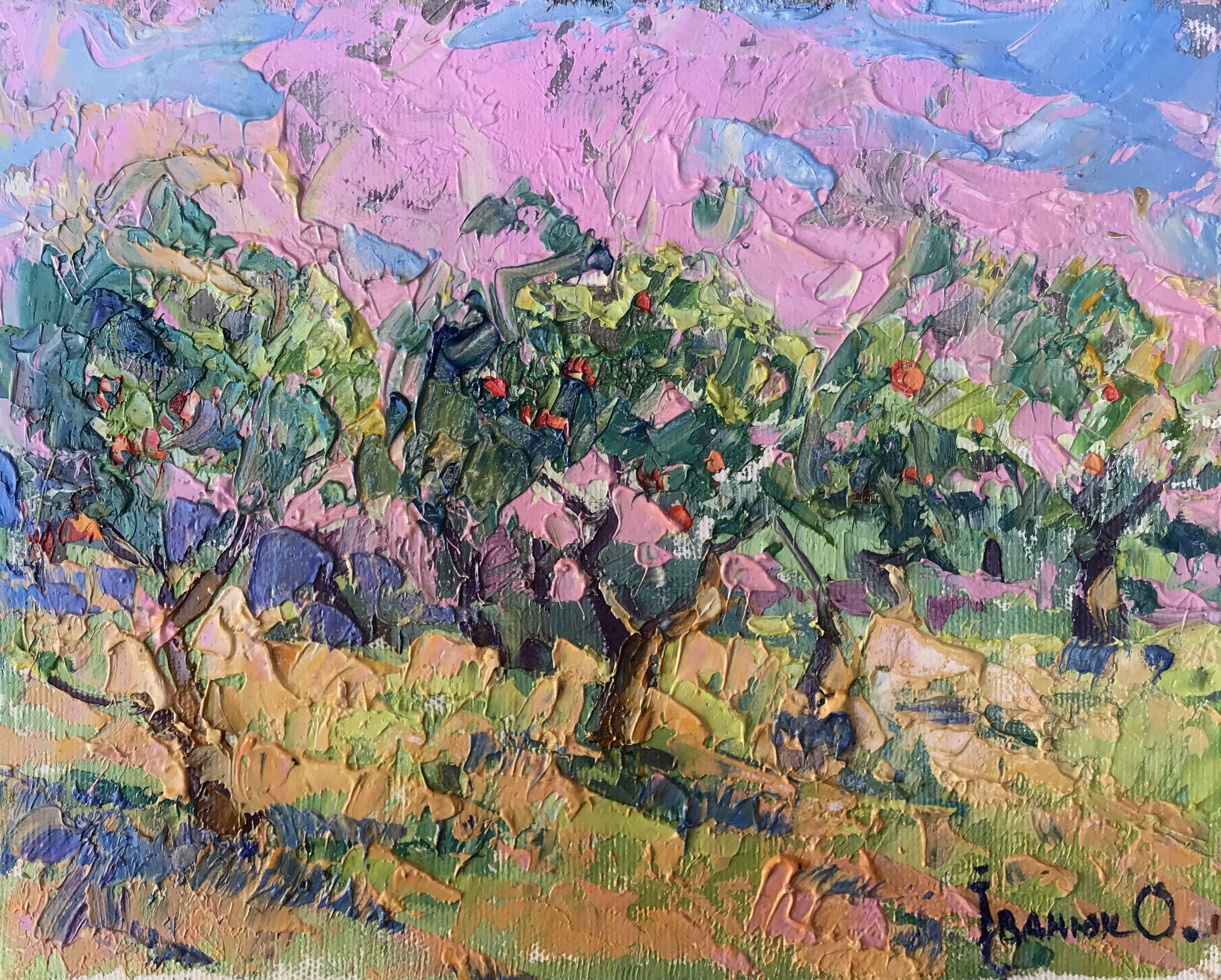 Dipinto ad olio Giardino mattutino Oleksiy Ivanyuk 20x25 cm