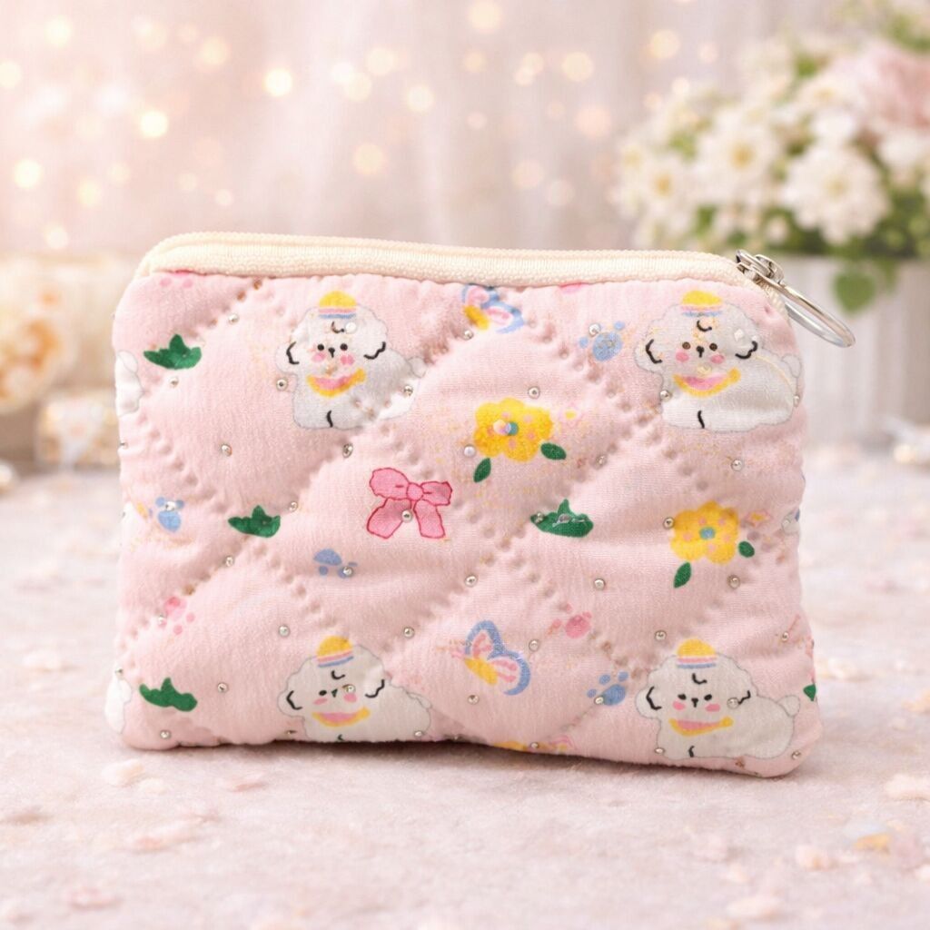 Précommande - Porte-monnaie Chien Rose Kawaï - Livraison à partir du 01/04/2026