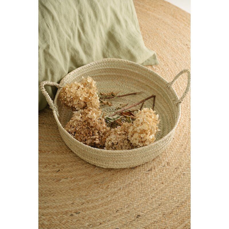 Mittelgroßer handgeflochtener Palmblattkorb – Marokkanisches Kunsthandwerkstablett