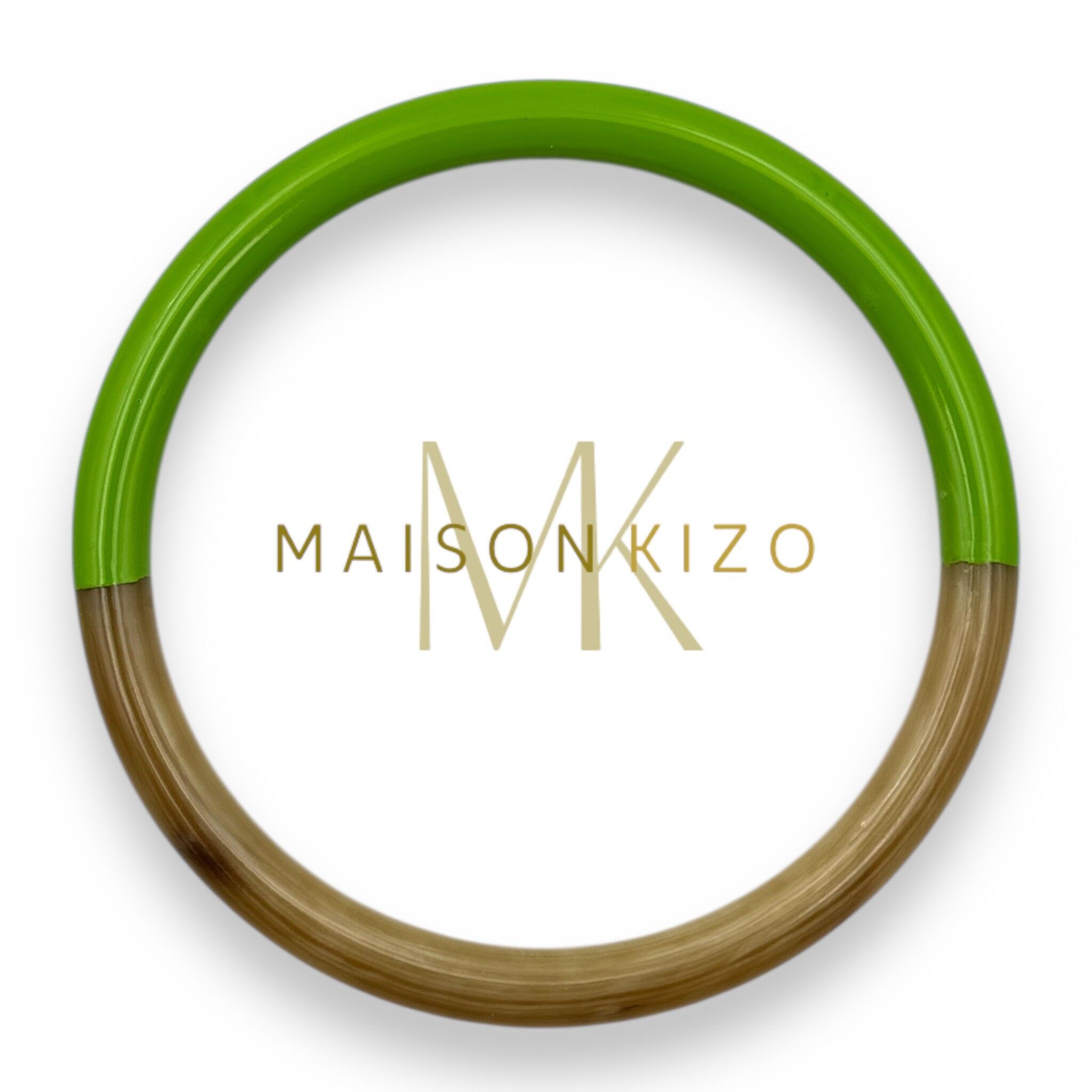 Bracciale in corno di bufalo, 6 mm, verde anice, C85