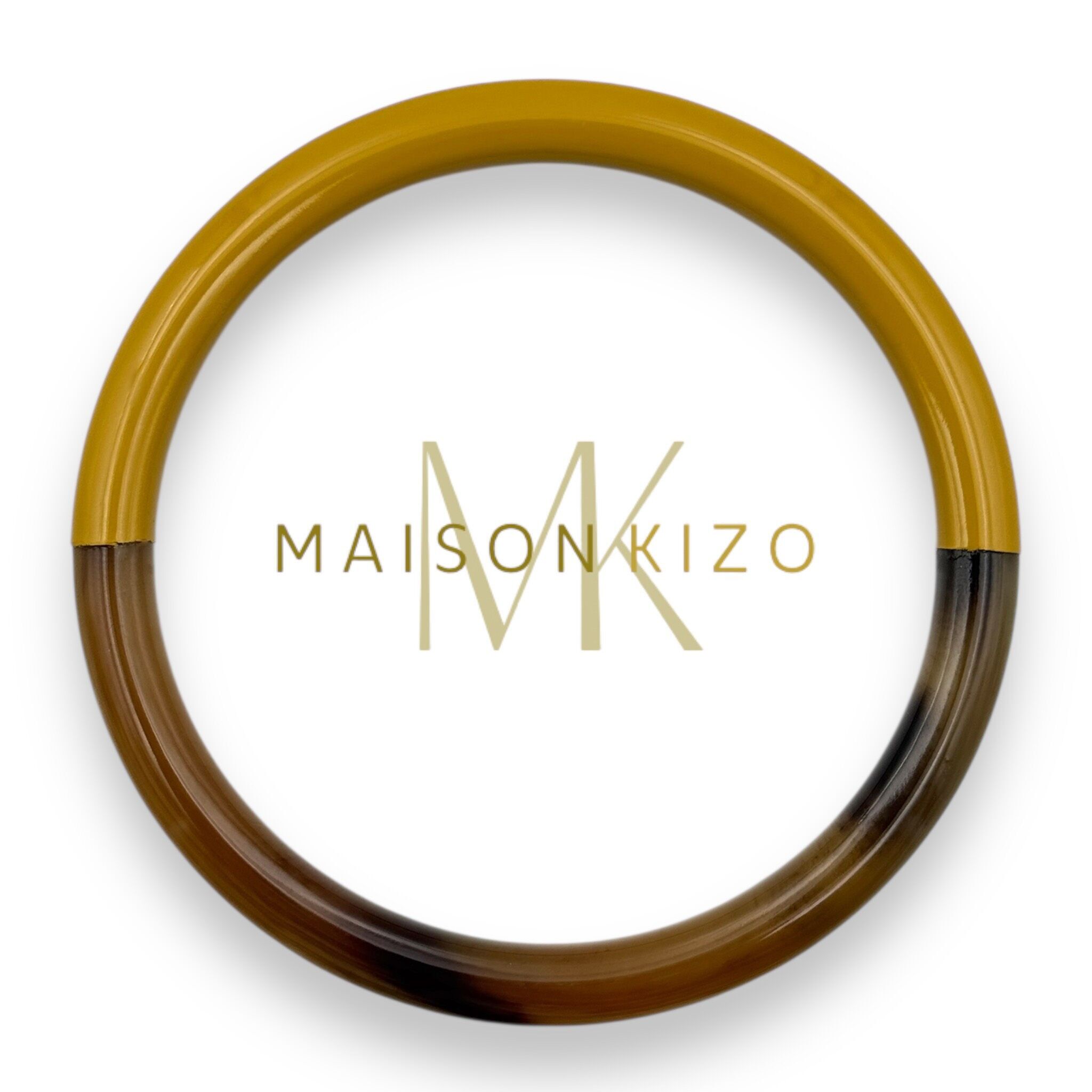 Buffalo horn bangle 6 mm Mustard C89