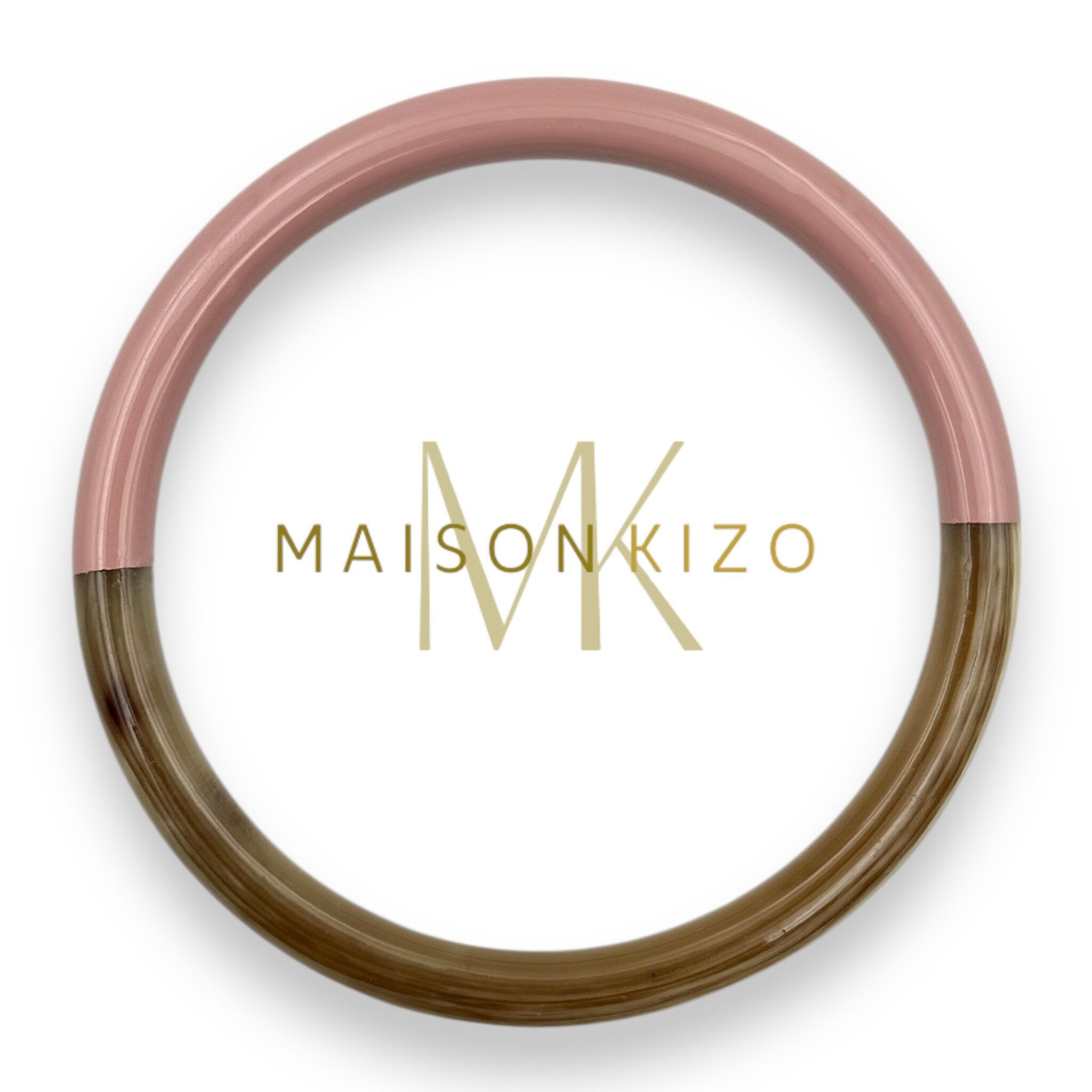 Bracciale in corno di bufalo, 6 mm, rosa cipria C95