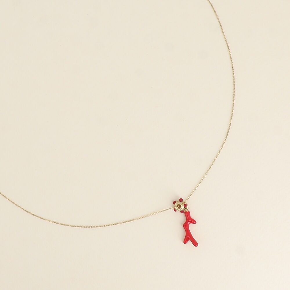 Necklace - natural stone ring and pendant