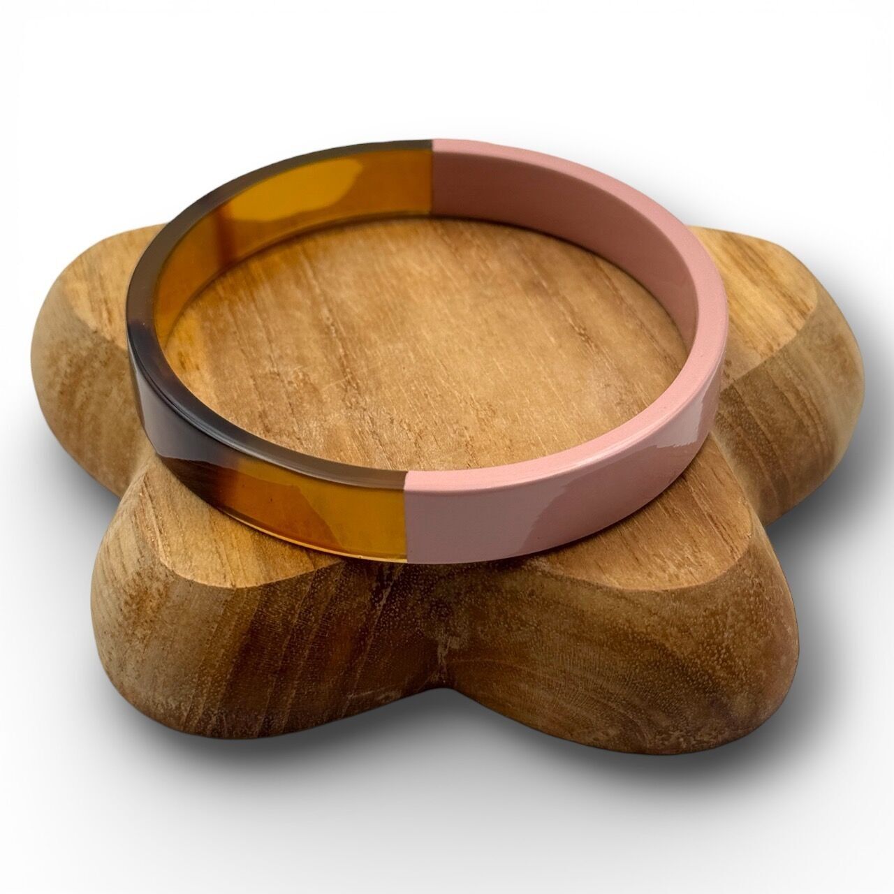 Bracciale in corno di bufalo 1 cm Rosa cipria C98