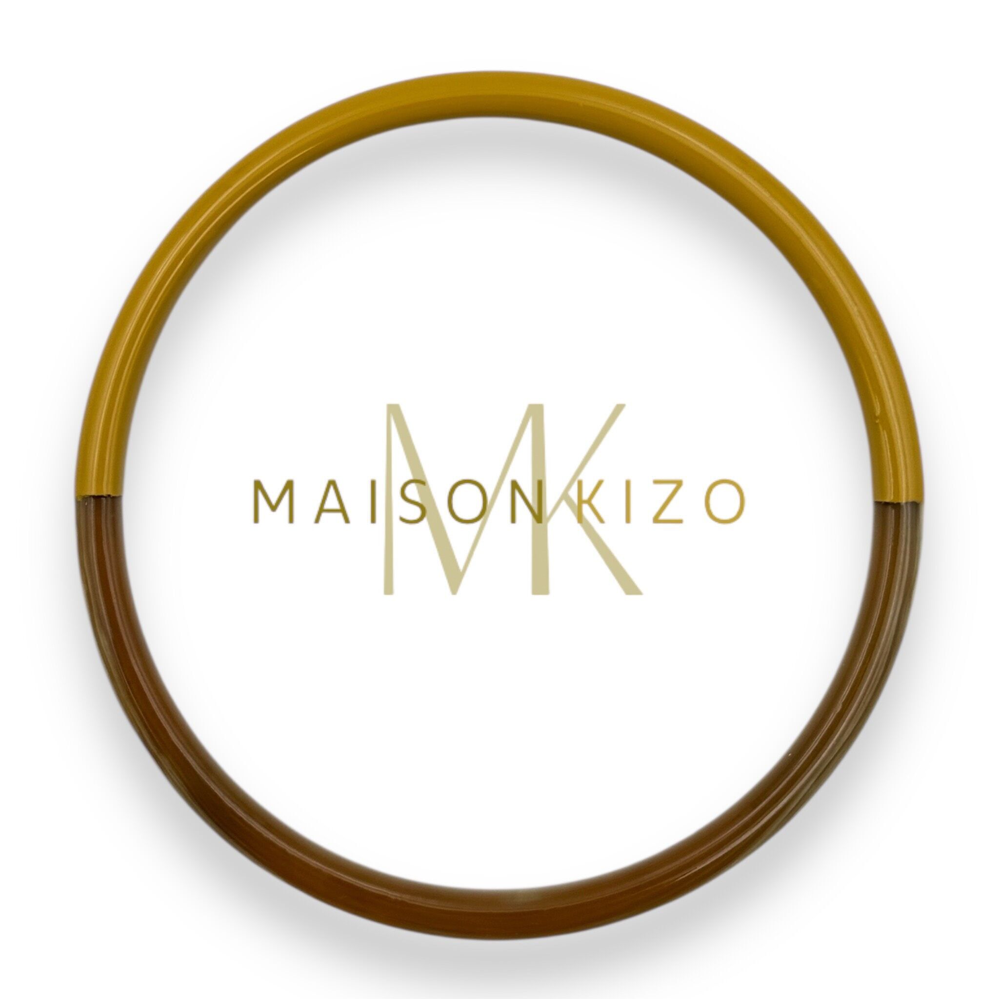 Bracciale sottile in corno di bufalo 4 mm Senape C90