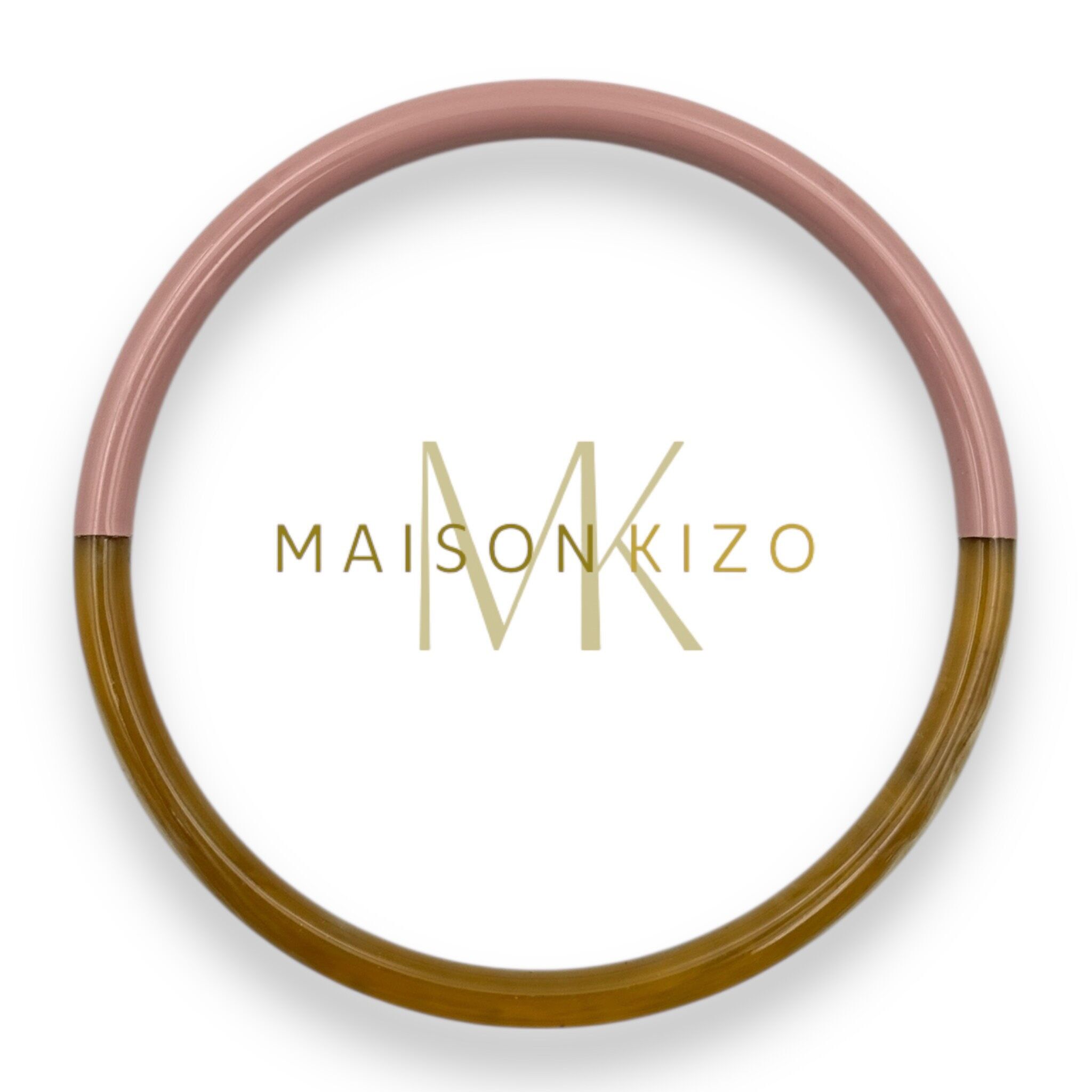 Bracciale sottile in corno di bufalo 4 mm Rosa cipria C96