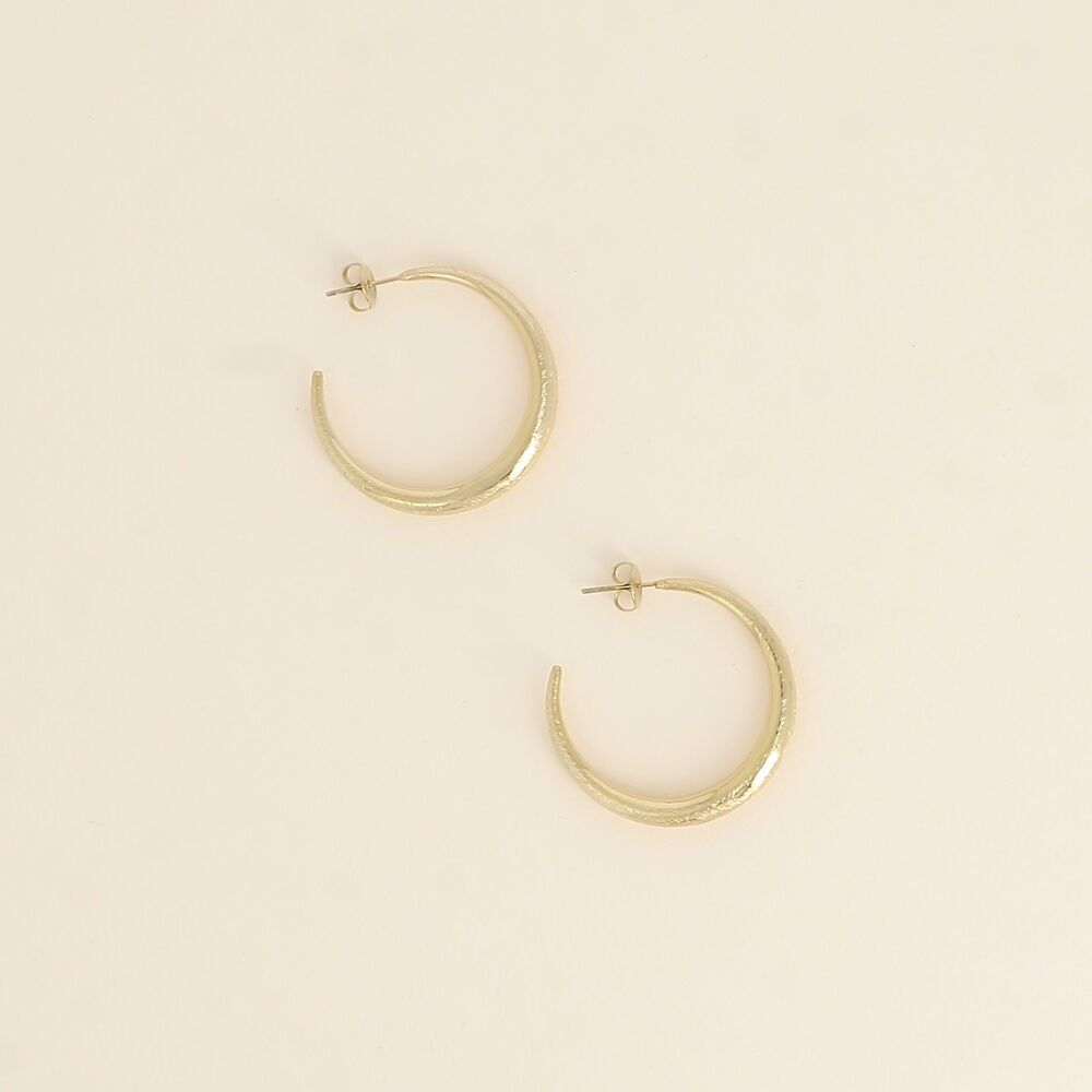 Creole earrings - brushed ring 35mm