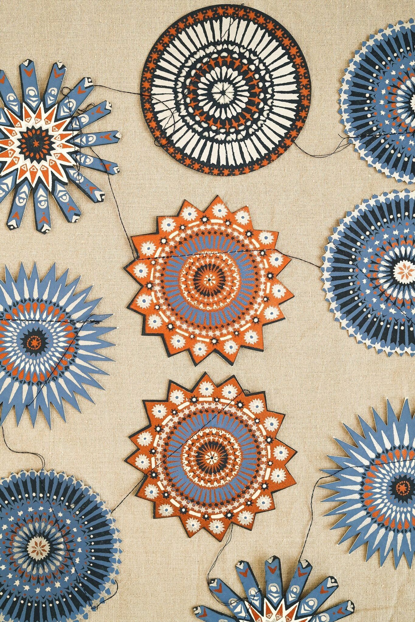 Guirnalda de estrellas cosida