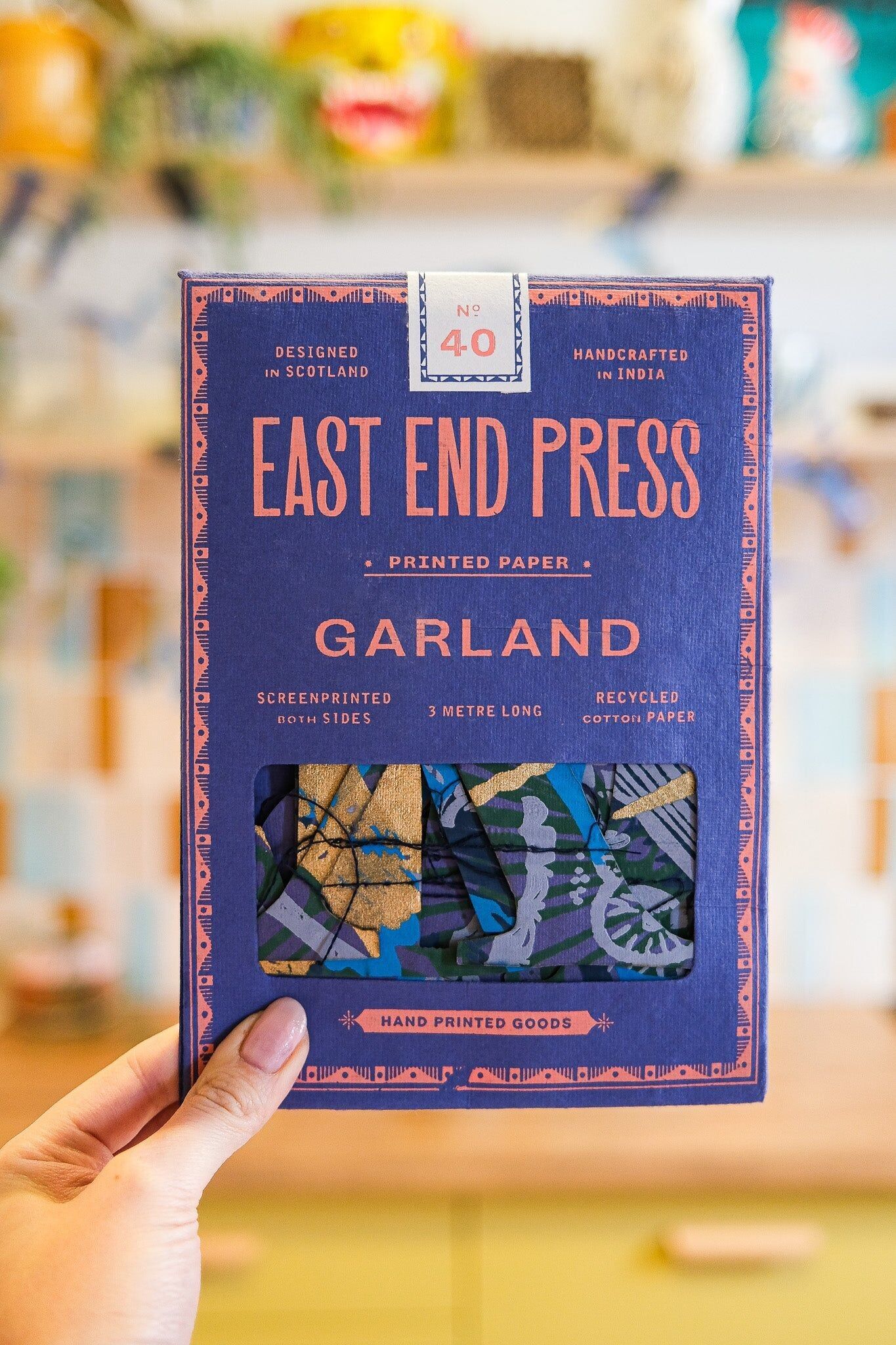 Alles Gute zum Geburtstag – Genähte Girlande aus recyceltem blauem Mix