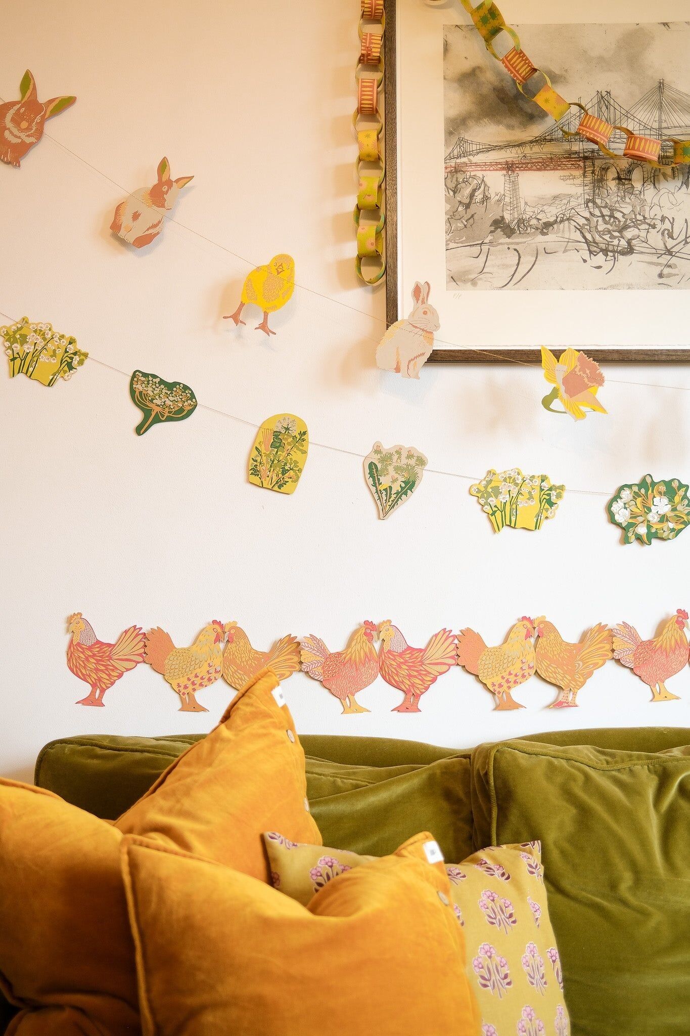 Hühner-Ziegelgirlande