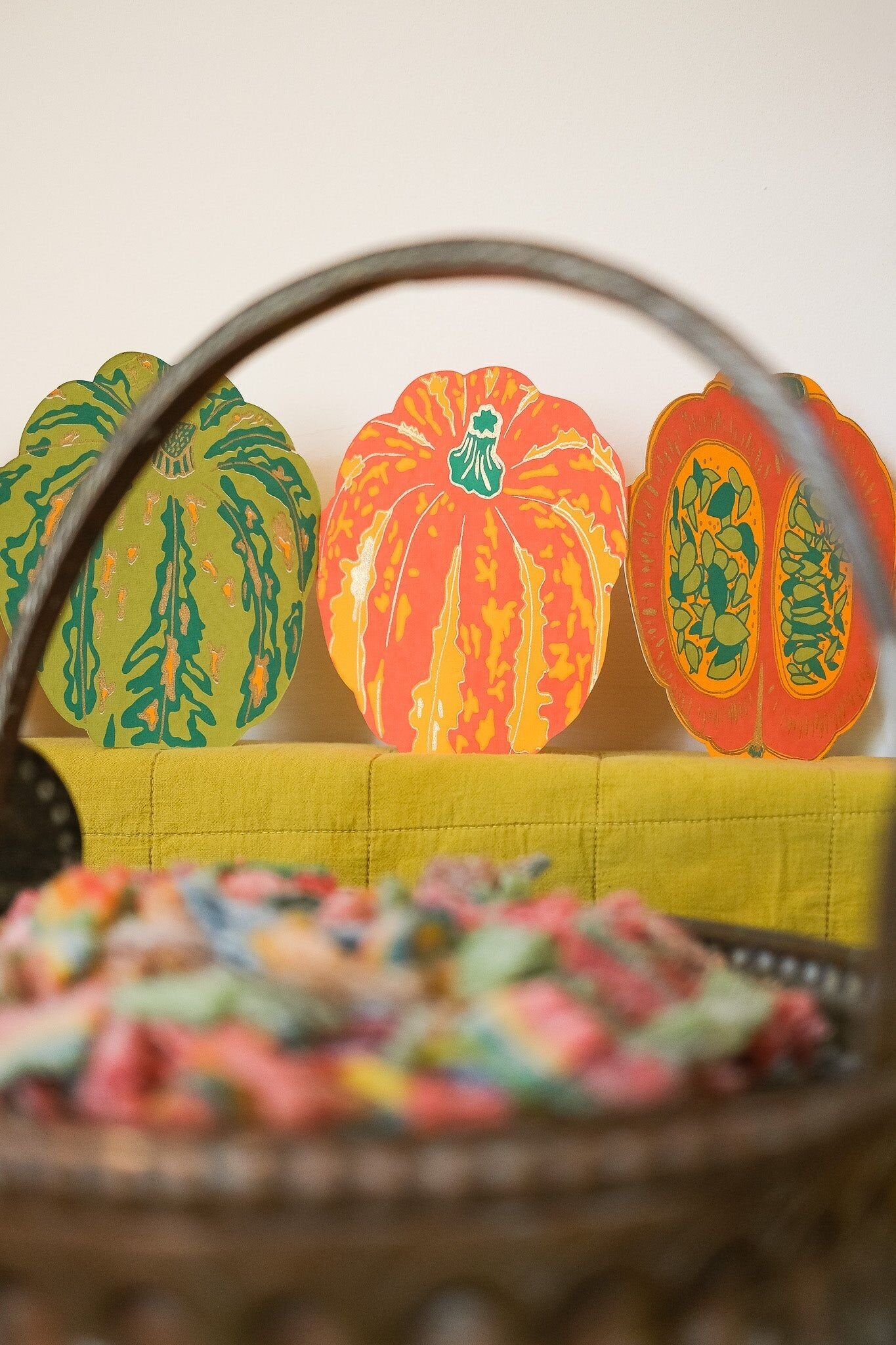 Kürbis-Ziegelgirlande