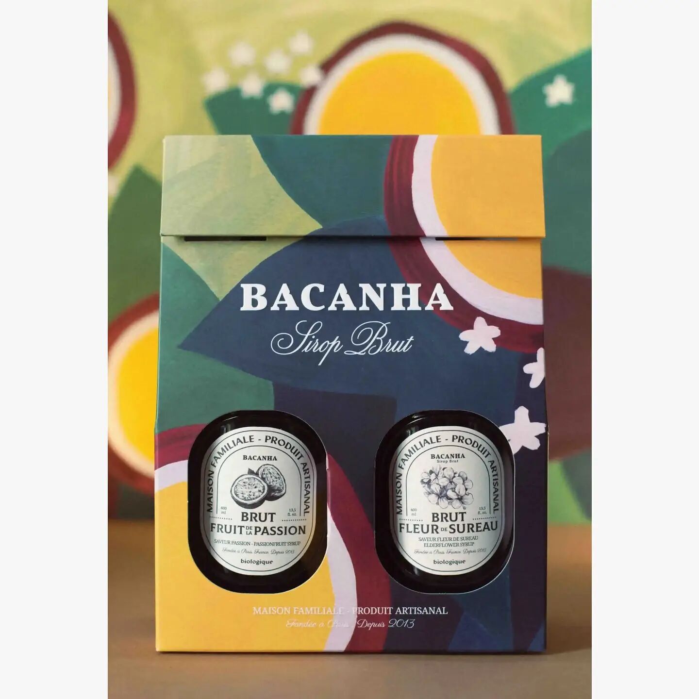 Set regalo di sciroppo di sambuco crudo e frutto della passione - 2 x 400 ml