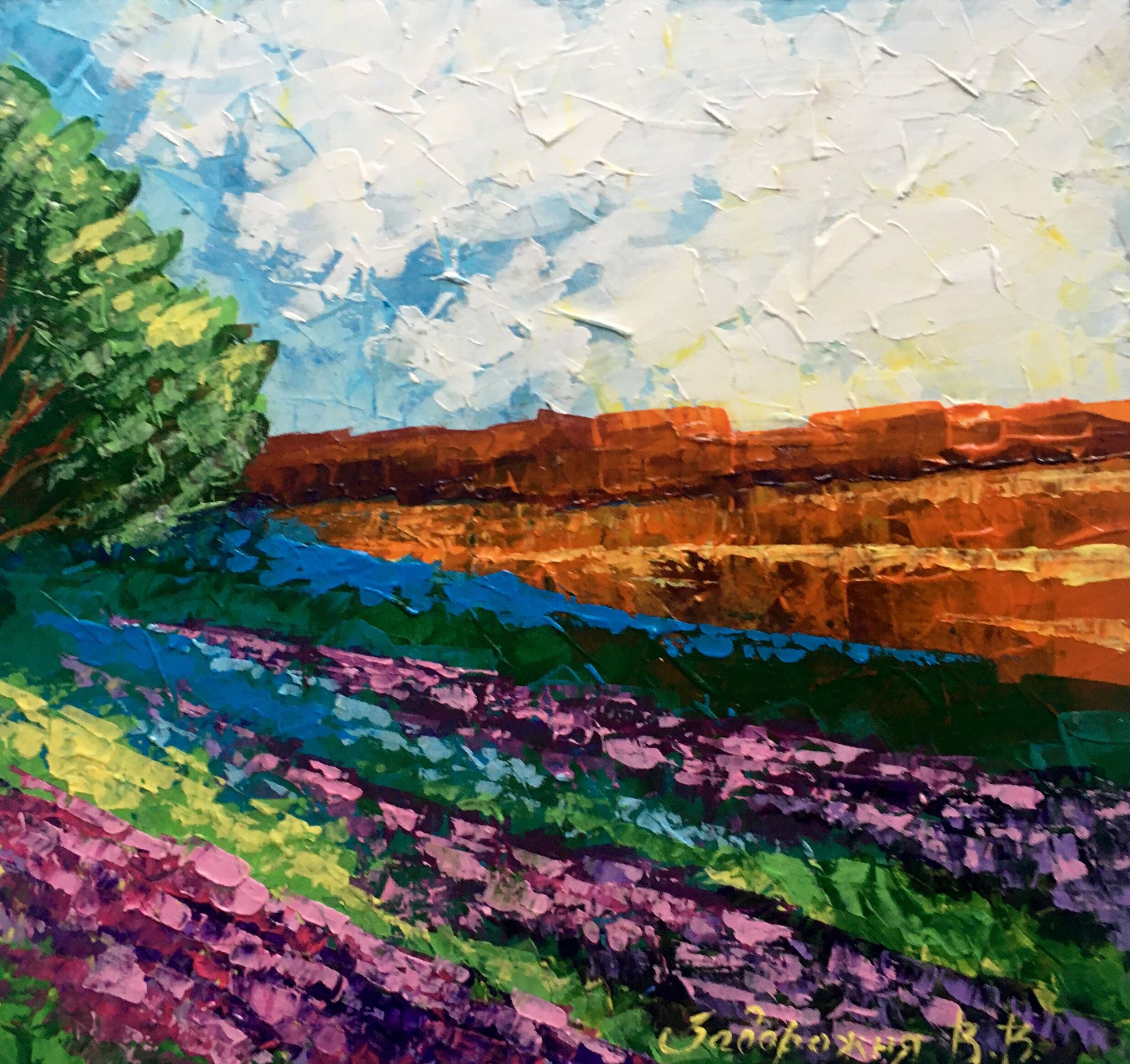 Dipinto ad olio Giornata calda Zadorozhnya Vita 19x20cm