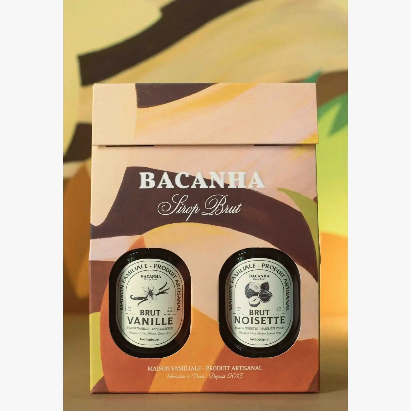 Set regalo di sciroppo grezzo alla vaniglia e nocciola - 2 x 400 ml