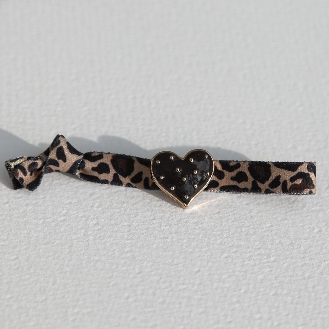 Armbandstecker Leopard schwarz