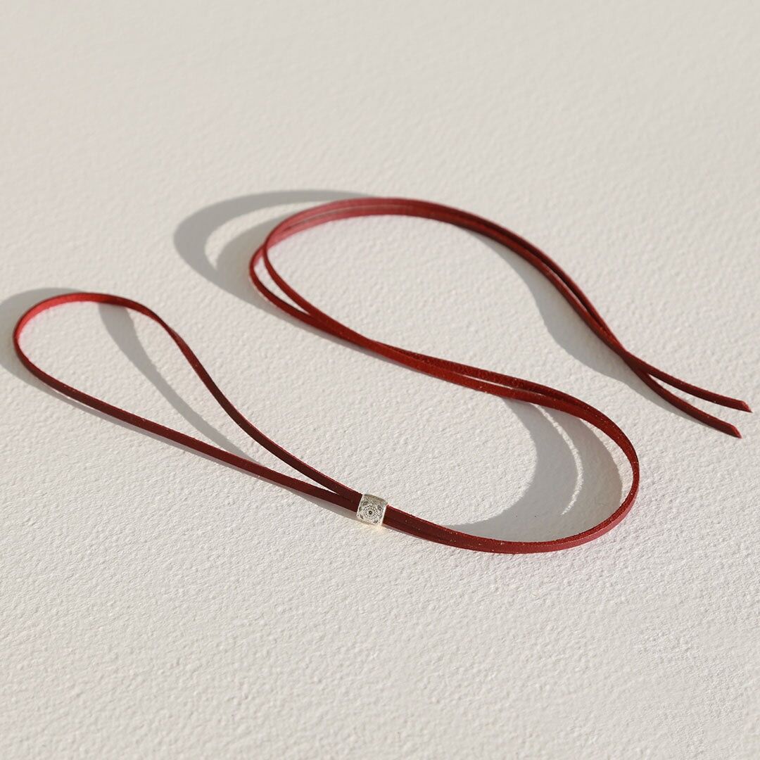 Choker Navajo burgundy silver