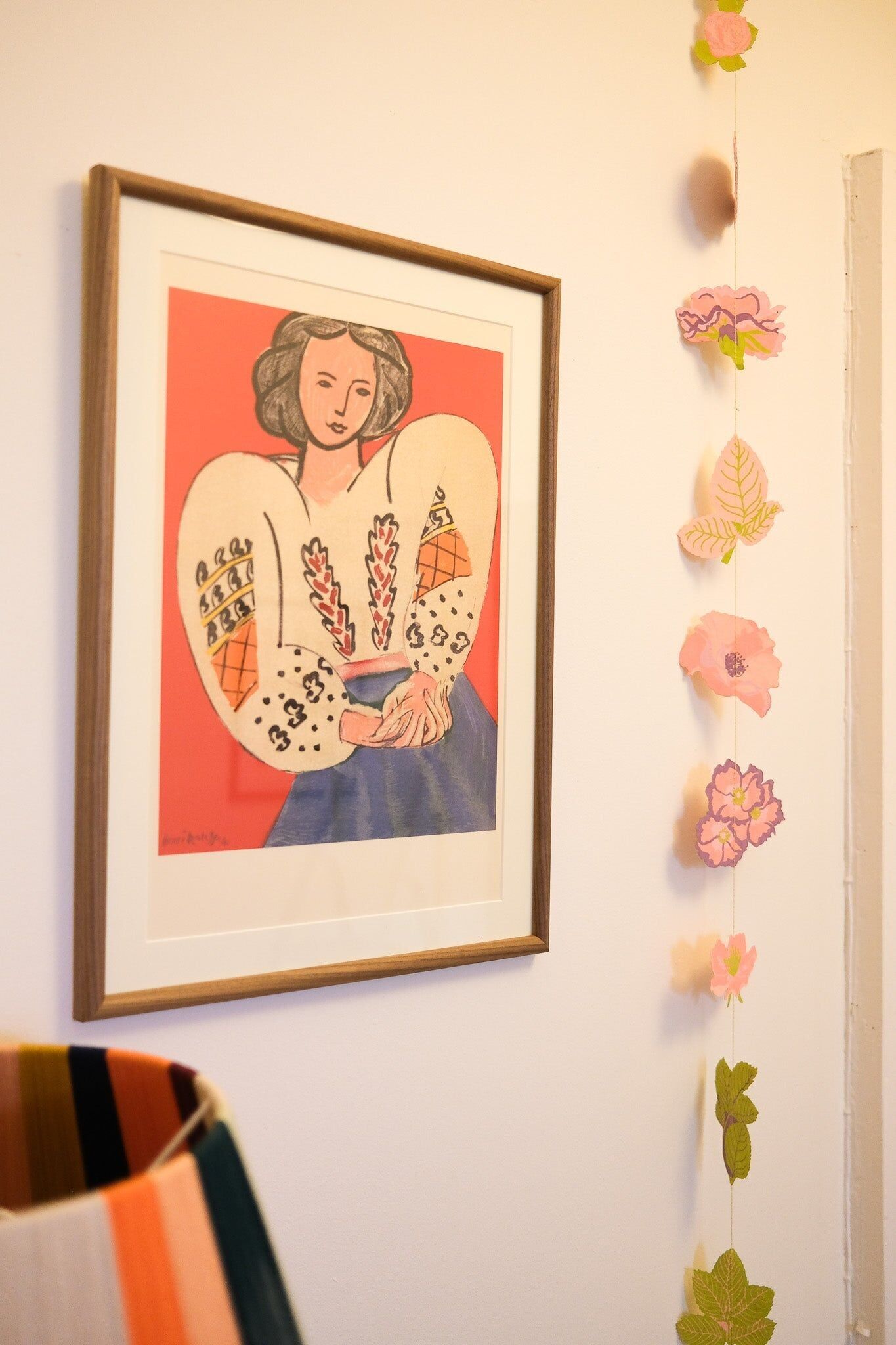 Vertikaler Wandbehang mit Rose