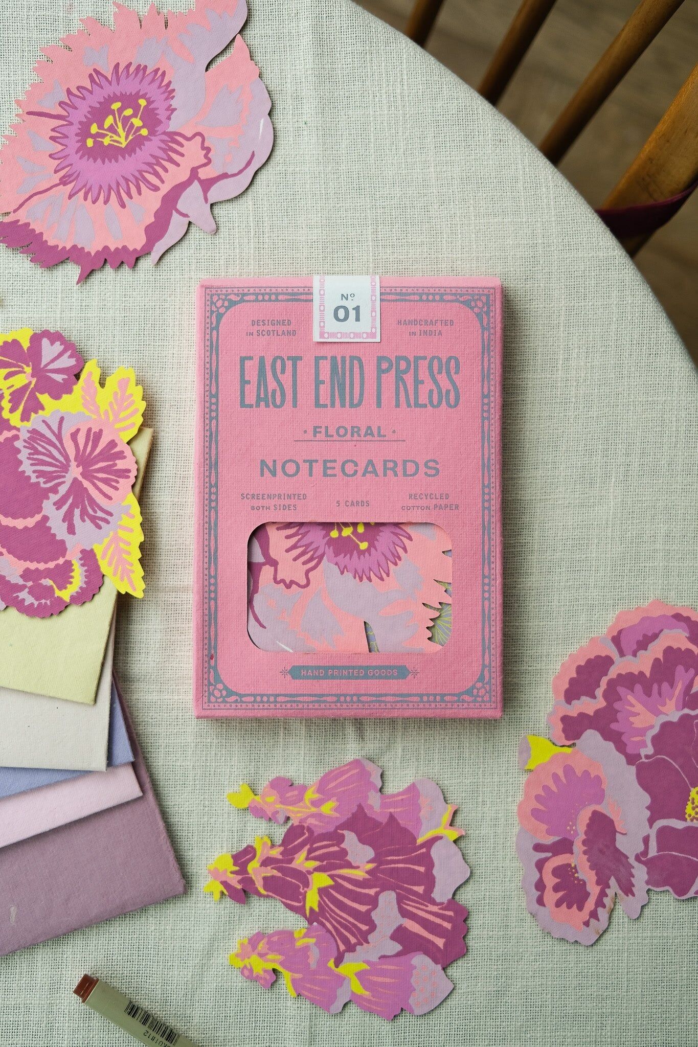 Juego de tarjetas florales