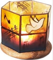 Musikalischer Kerzenhalter in Taubenform aus Perlmutt LN8603