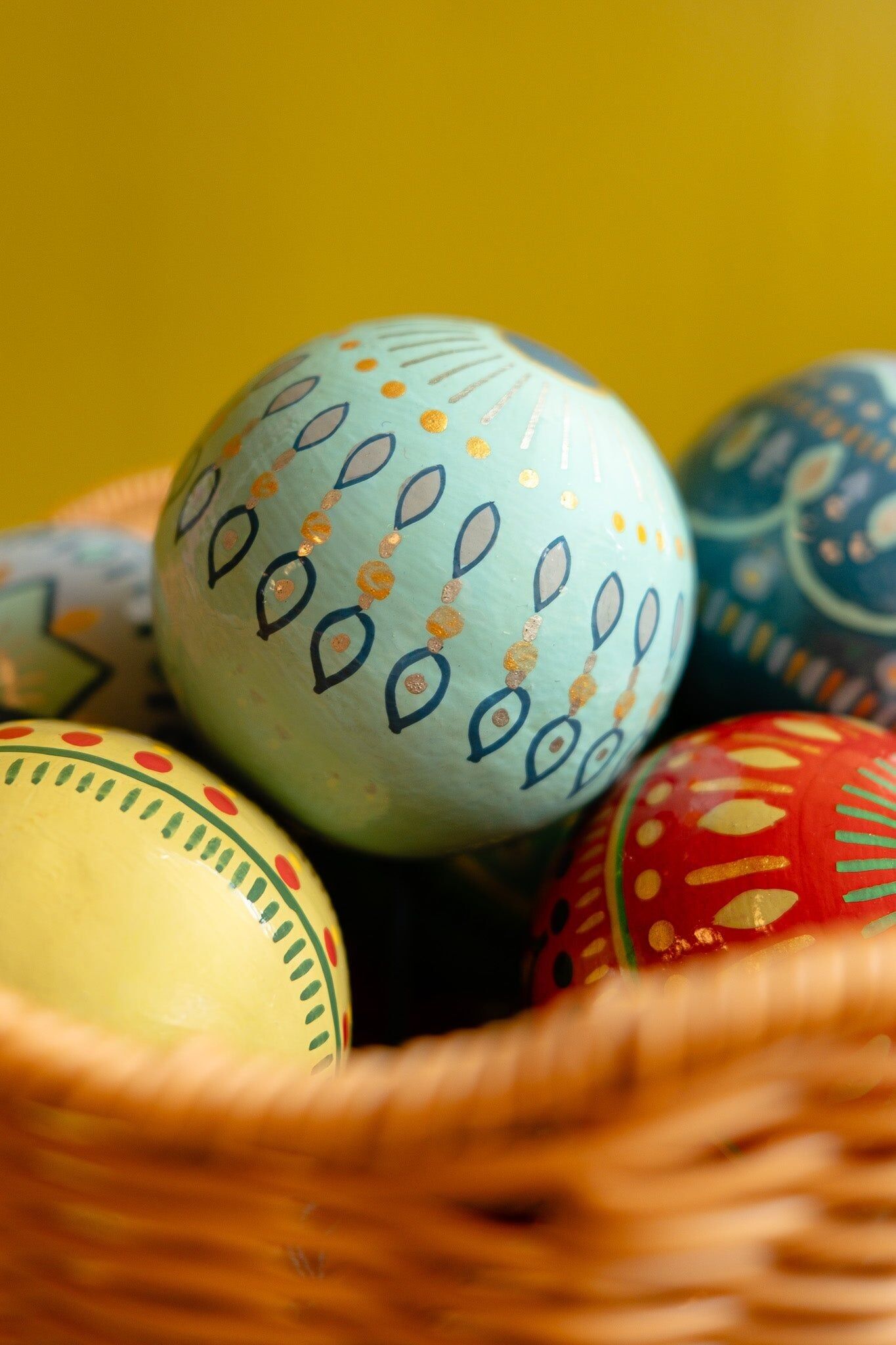 Bolsa de adornos azul escarchado - Juego de tres