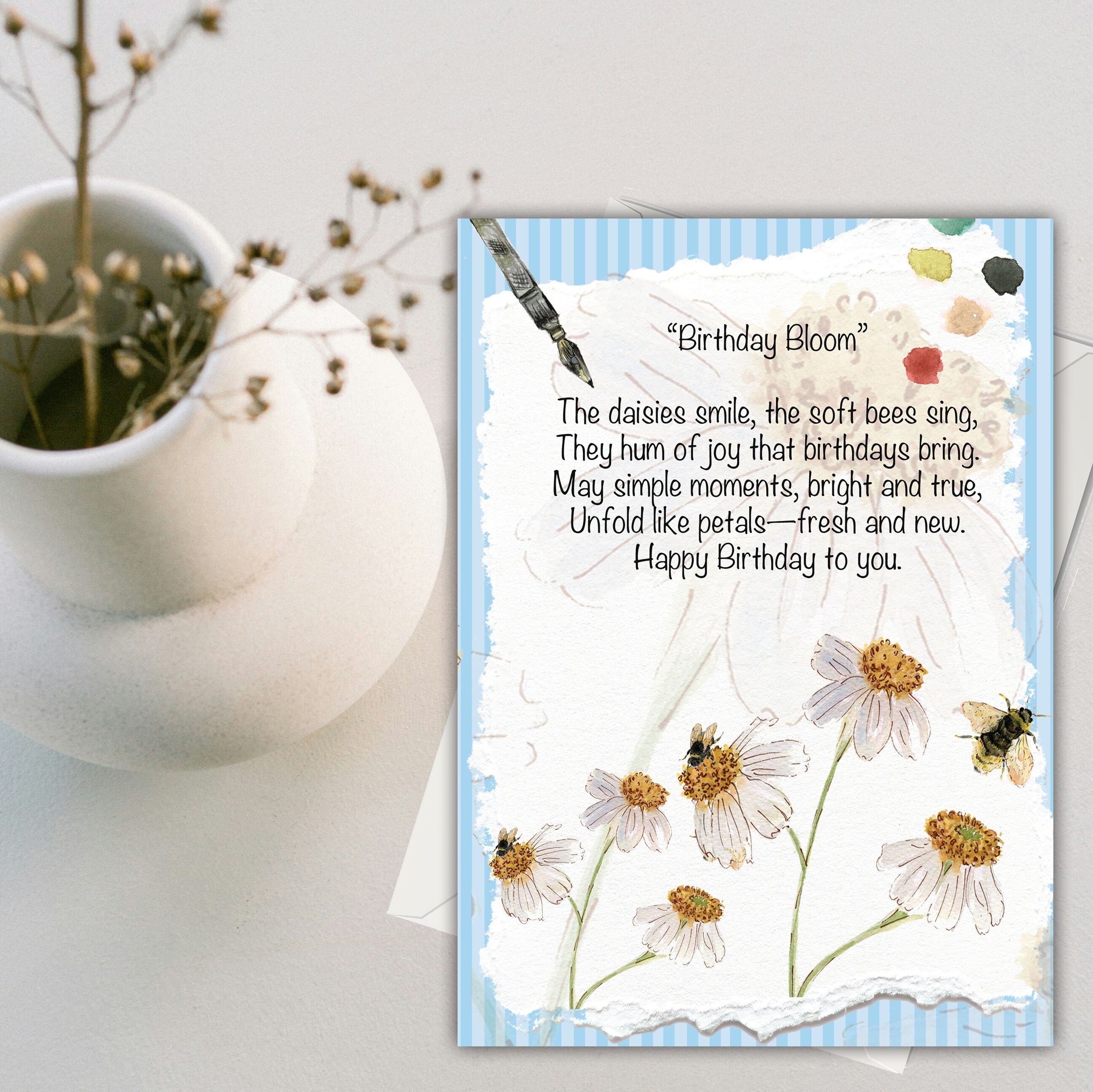 Carte de vœux d'anniversaire Bloom (120 x 170)