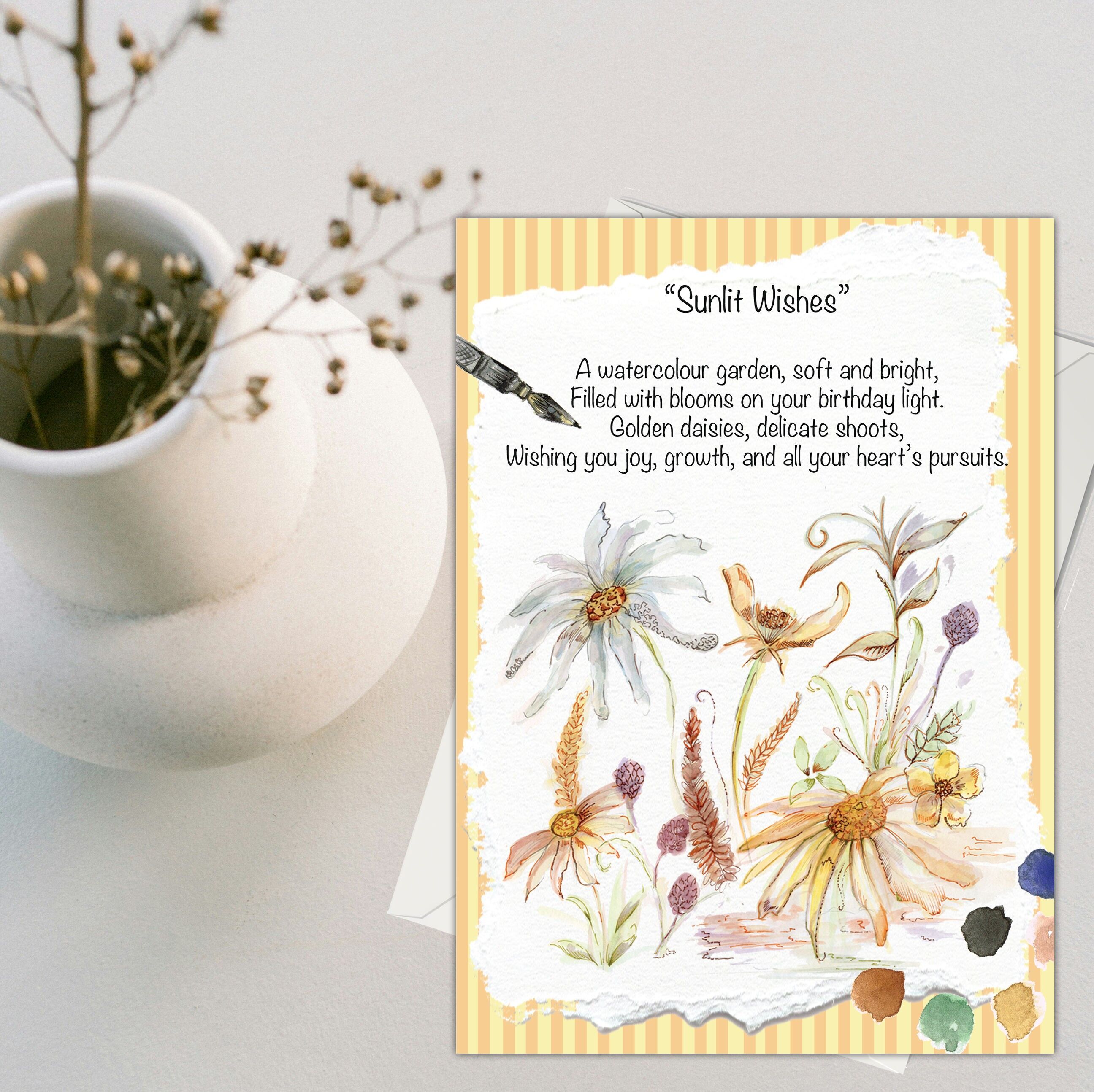 Carte de vœux « Souhaits ensoleillés » (120 x 170)