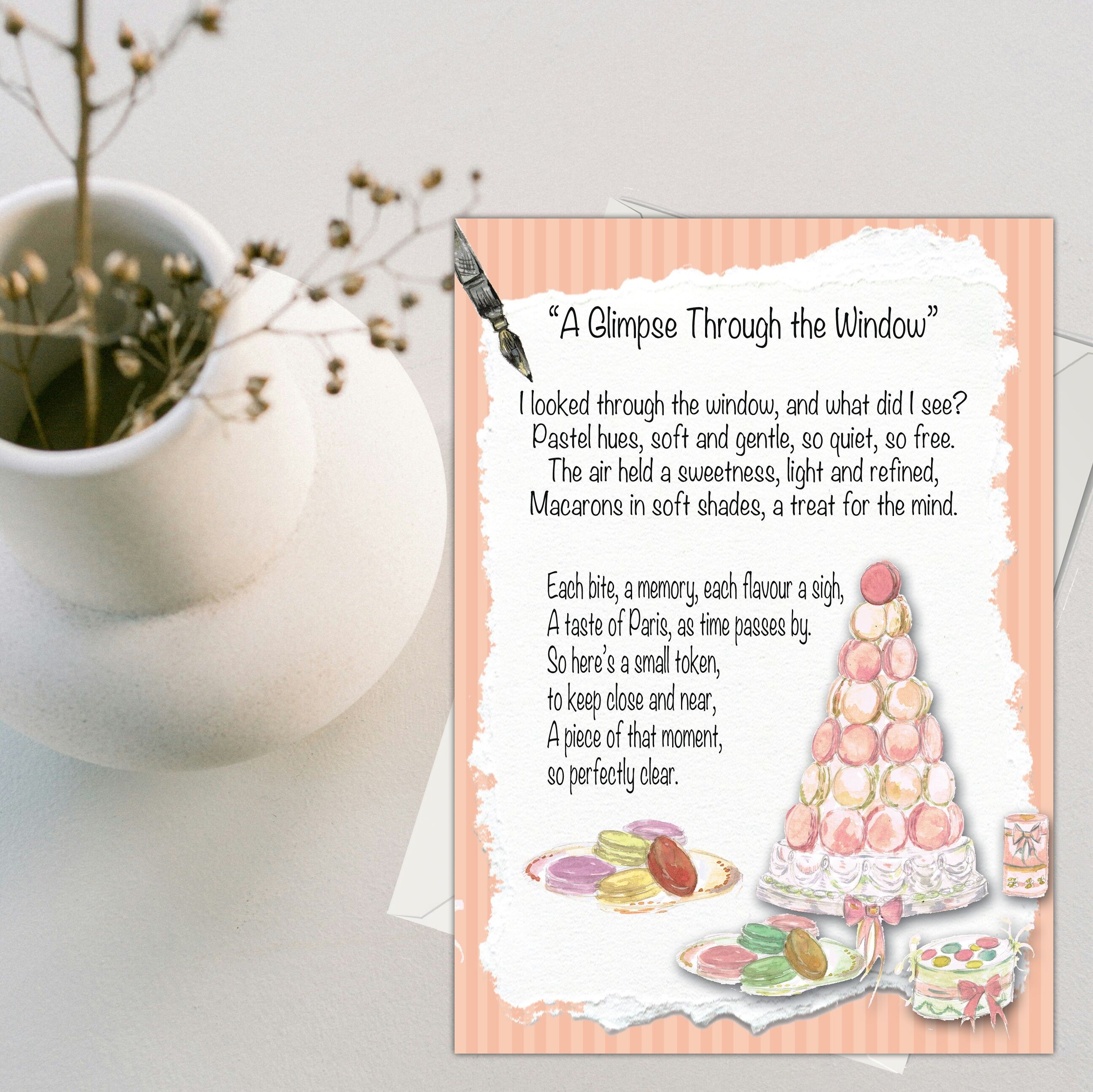 Carte de vœux « Un aperçu par la fenêtre » (120 x 170)