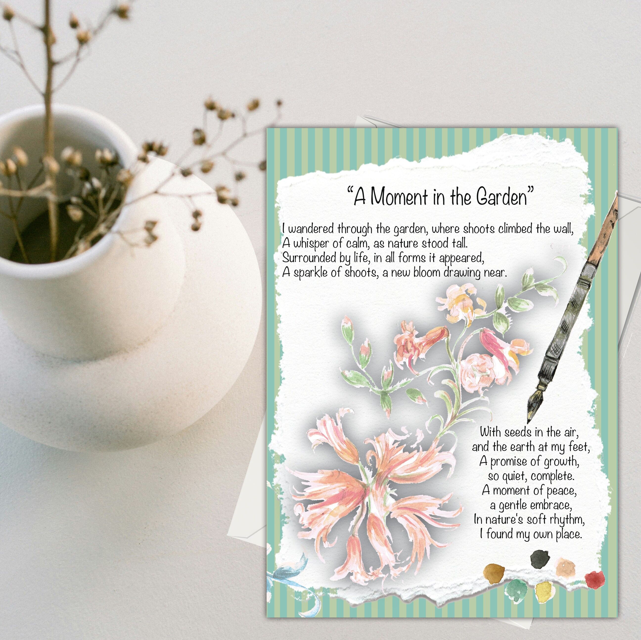 Carte de vœux « Un moment au jardin » (120 x 170)