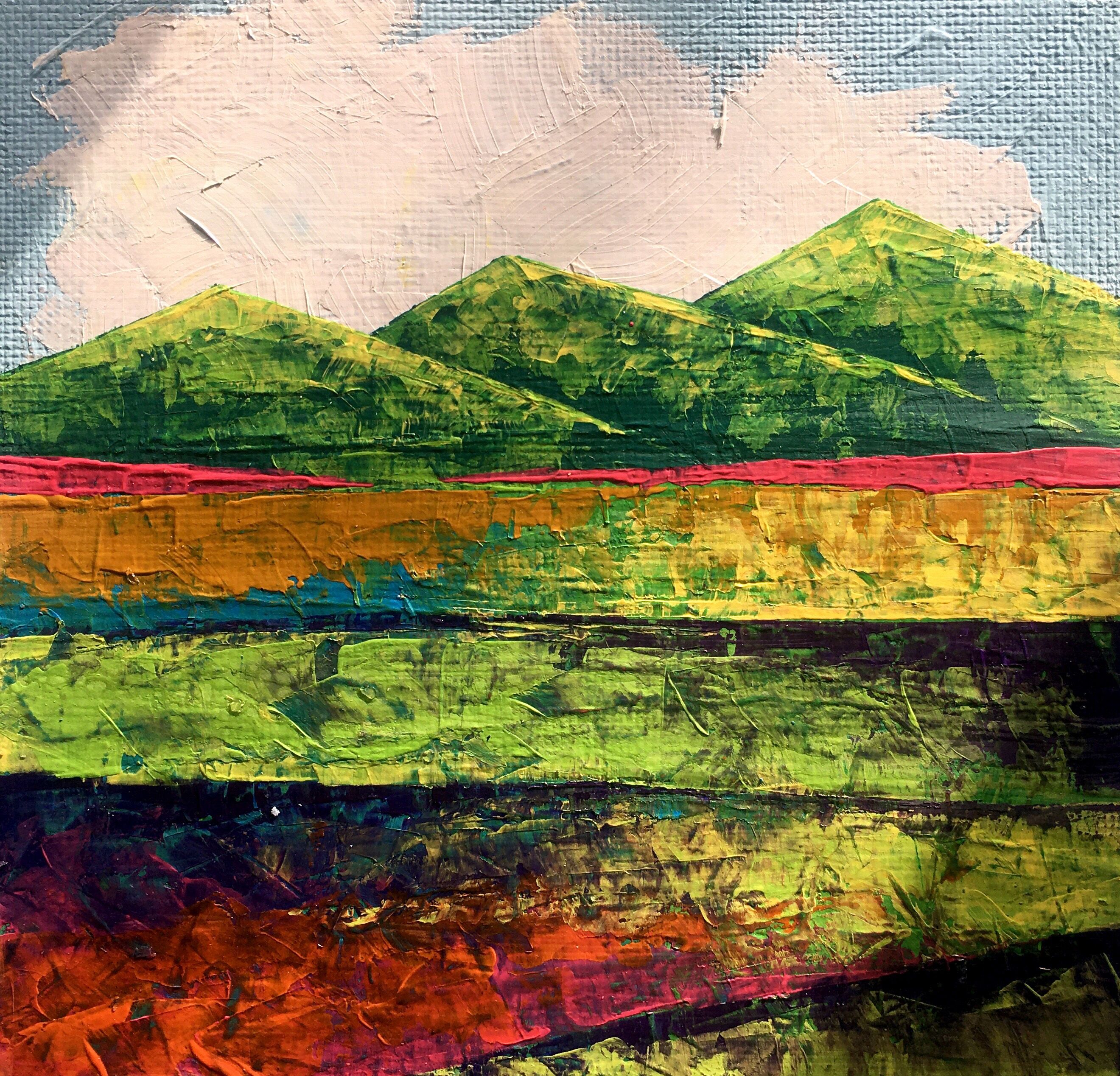 Dipinto ad olio Nelle montagne estive Zadorozhnya Vita 19x20cm