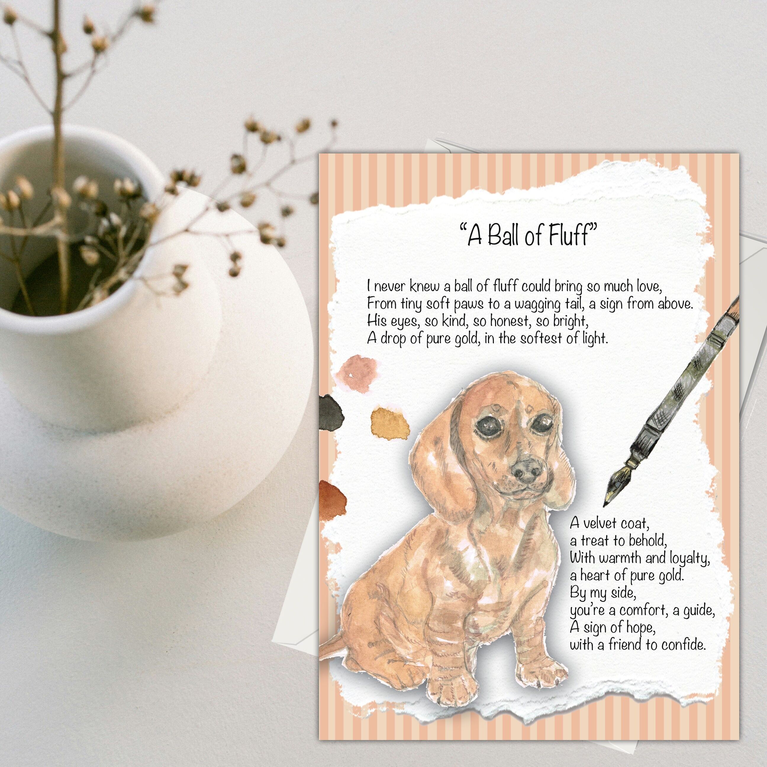 Carte de vœux « Une boule de poils » (120 x 170)