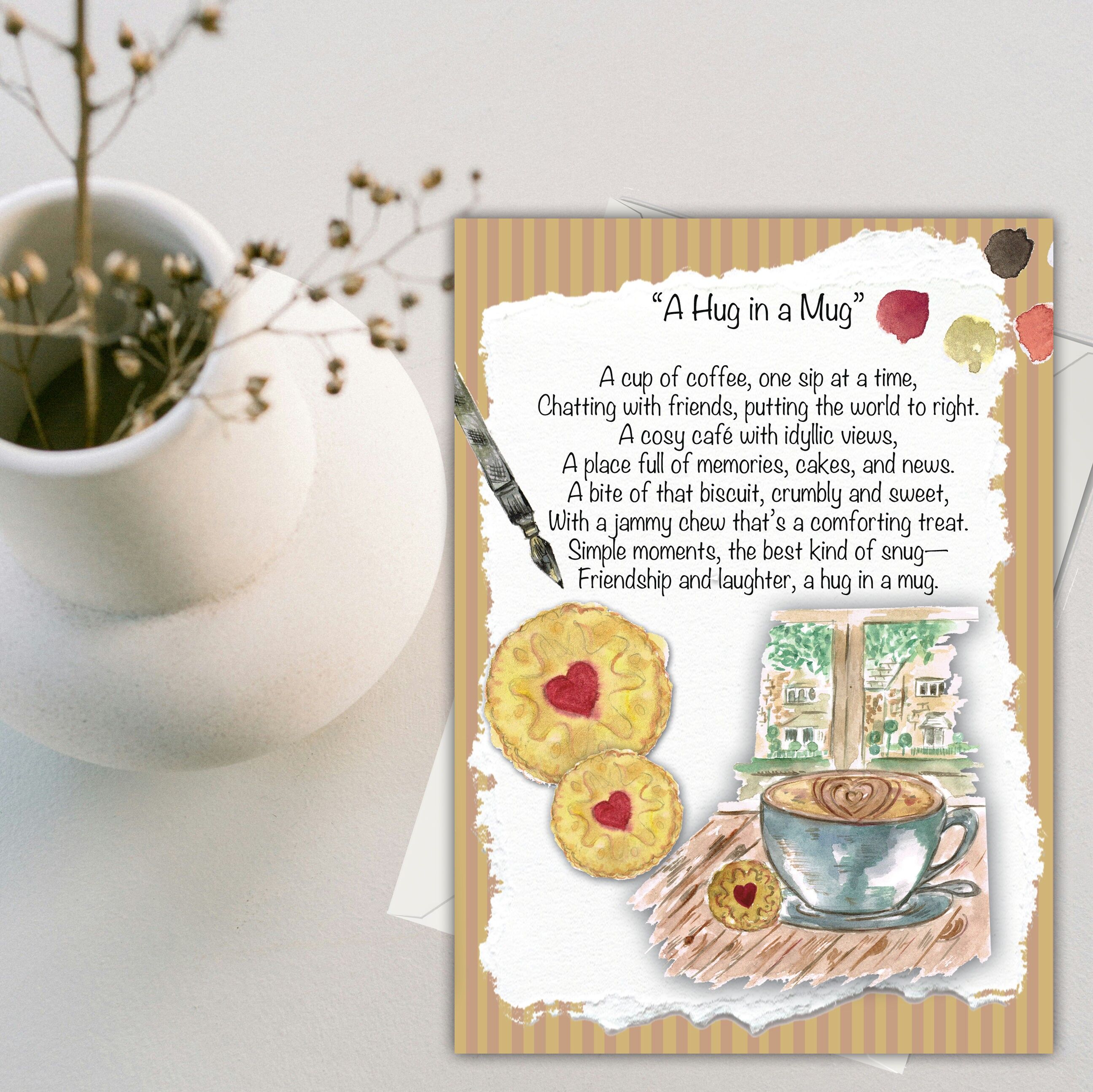 Carte de vœux « Un câlin dans une tasse » (120 x 170)