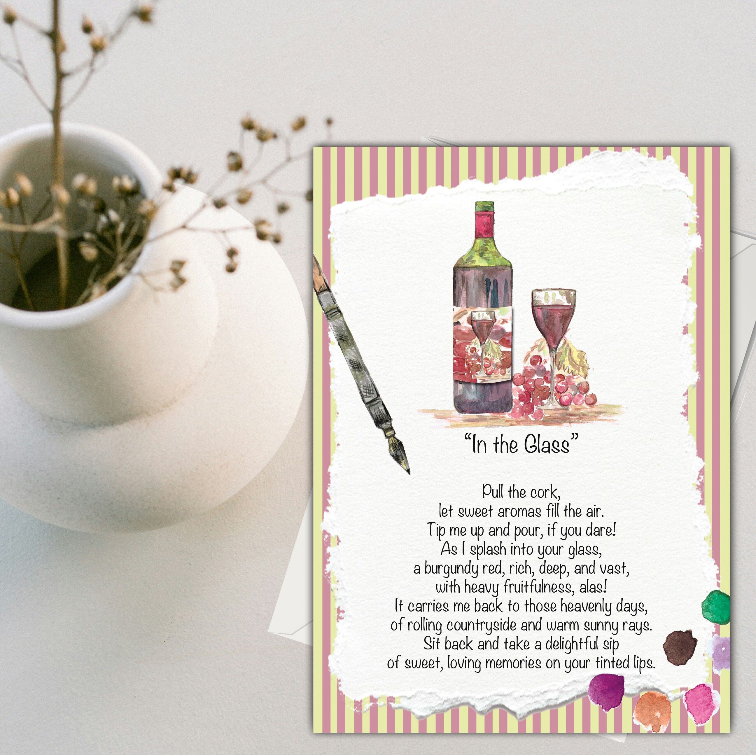 Carte de vœux sous verre (120 x 170)