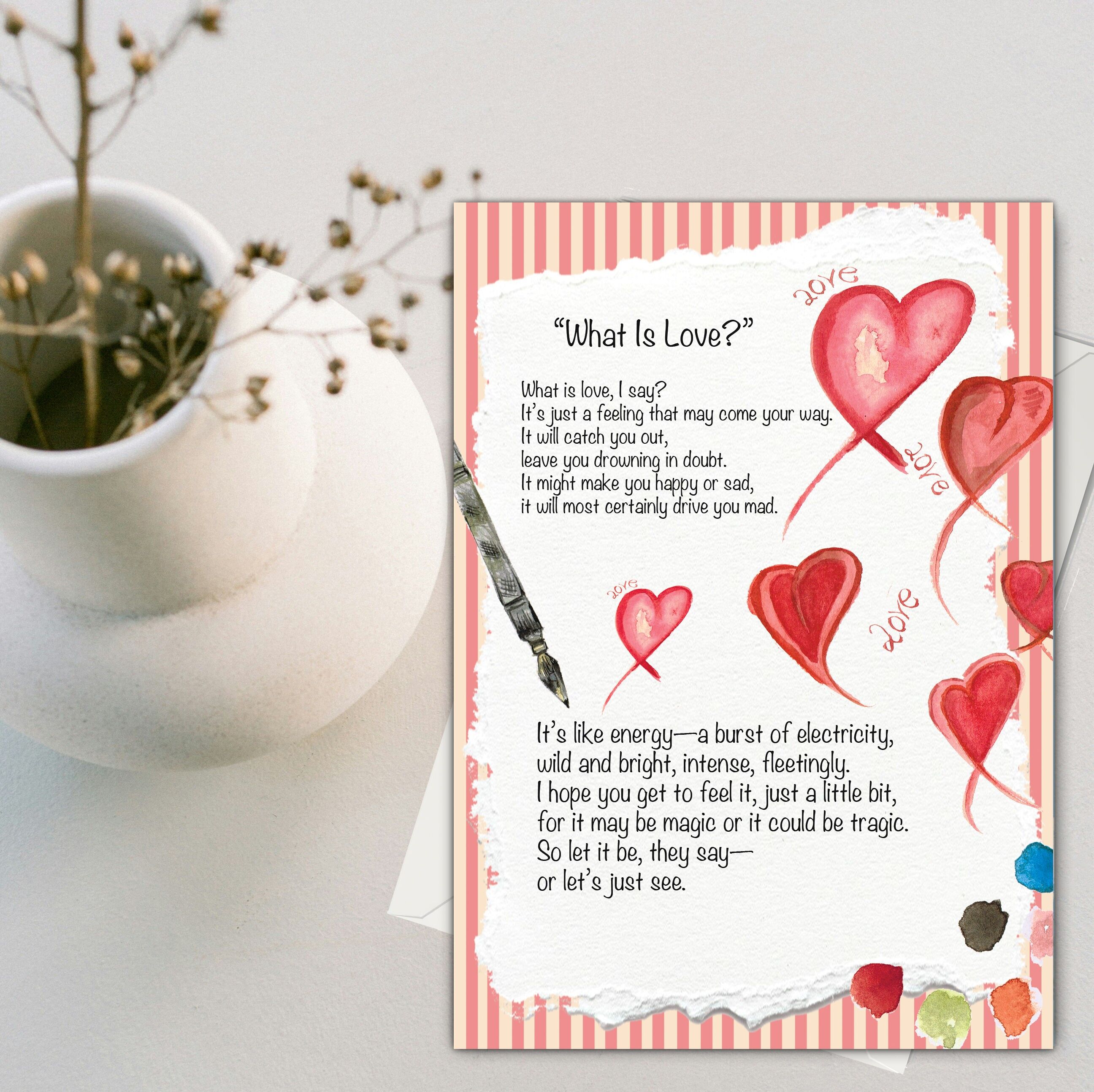 Carte de vœux « Qu'est-ce que l'amour ? » (120 x 170)