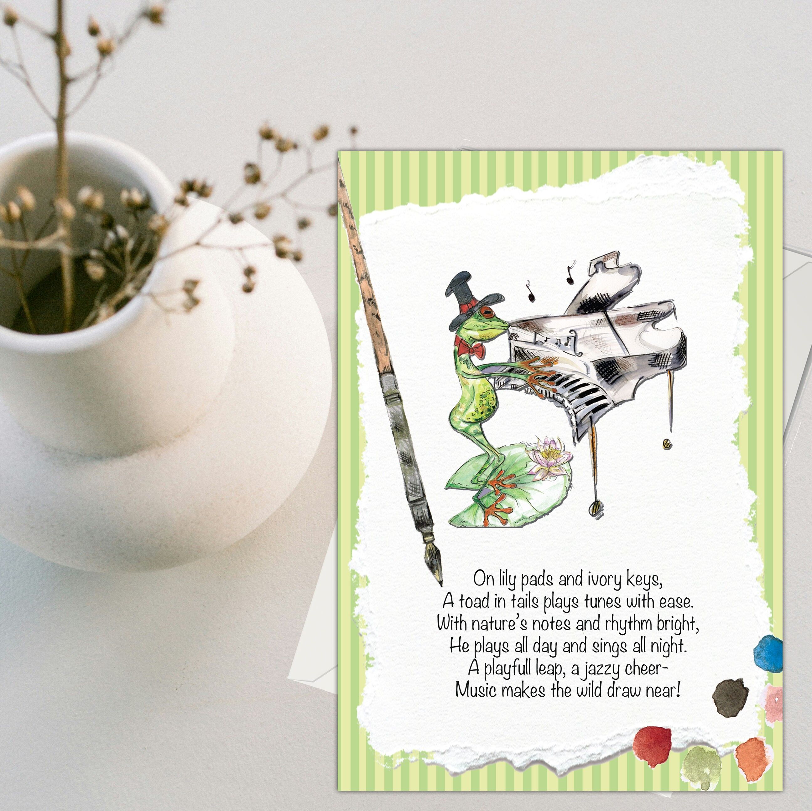 Carte de vœux « Grenouille mélodieuse » (120 x 170)