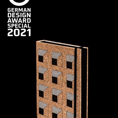 Quaderno A5 con copertina rigida - design ad archi - "collezione di architettura"-nero 240 pagine windows-b240