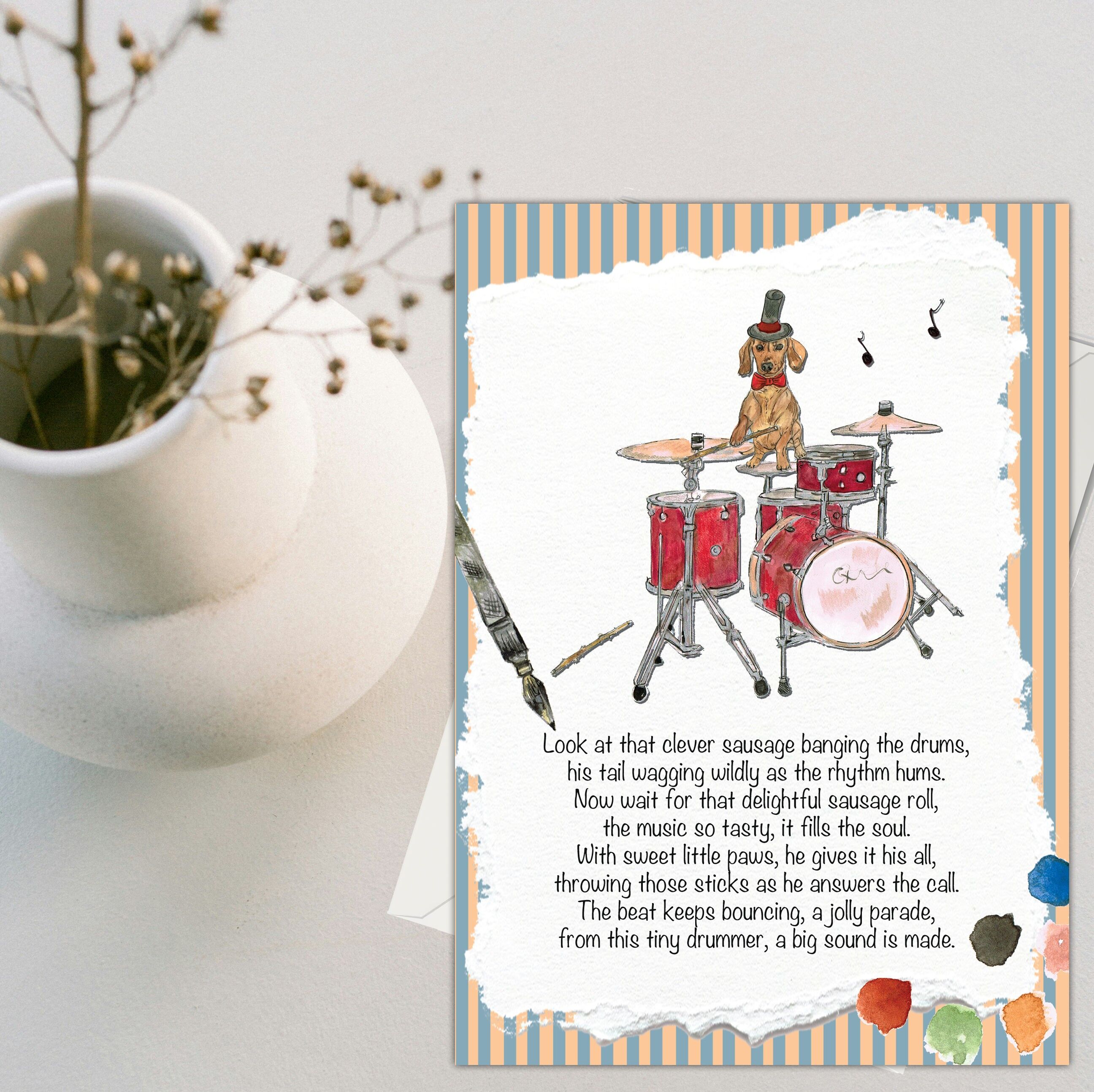 Tarjeta de felicitación con rollo de salchicha (120 x 170)