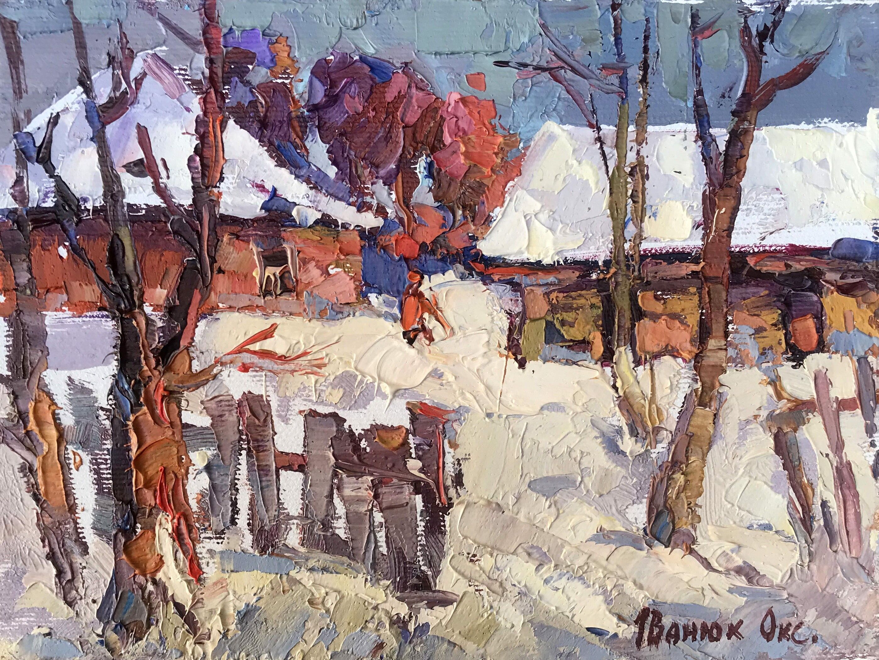 Dipinto ad olio Un soffio di primavera Oksana Ivanyuk 15x20cm