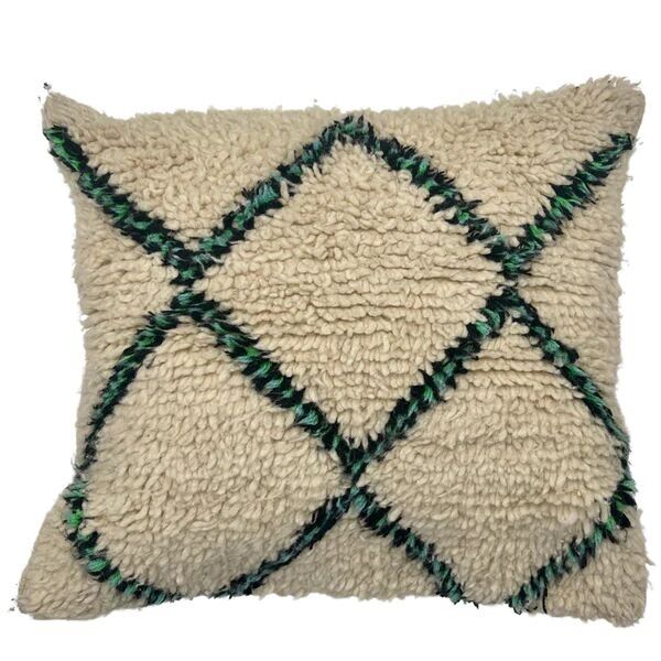 Vintage Beni Ourain Cushion Fes - Thick Pile Wool Pillow
