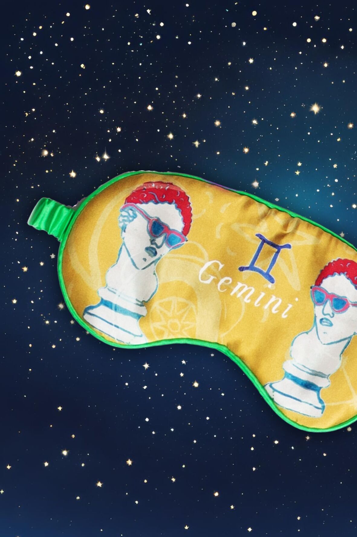 Masque de nuit en soie / "Gémeaux"