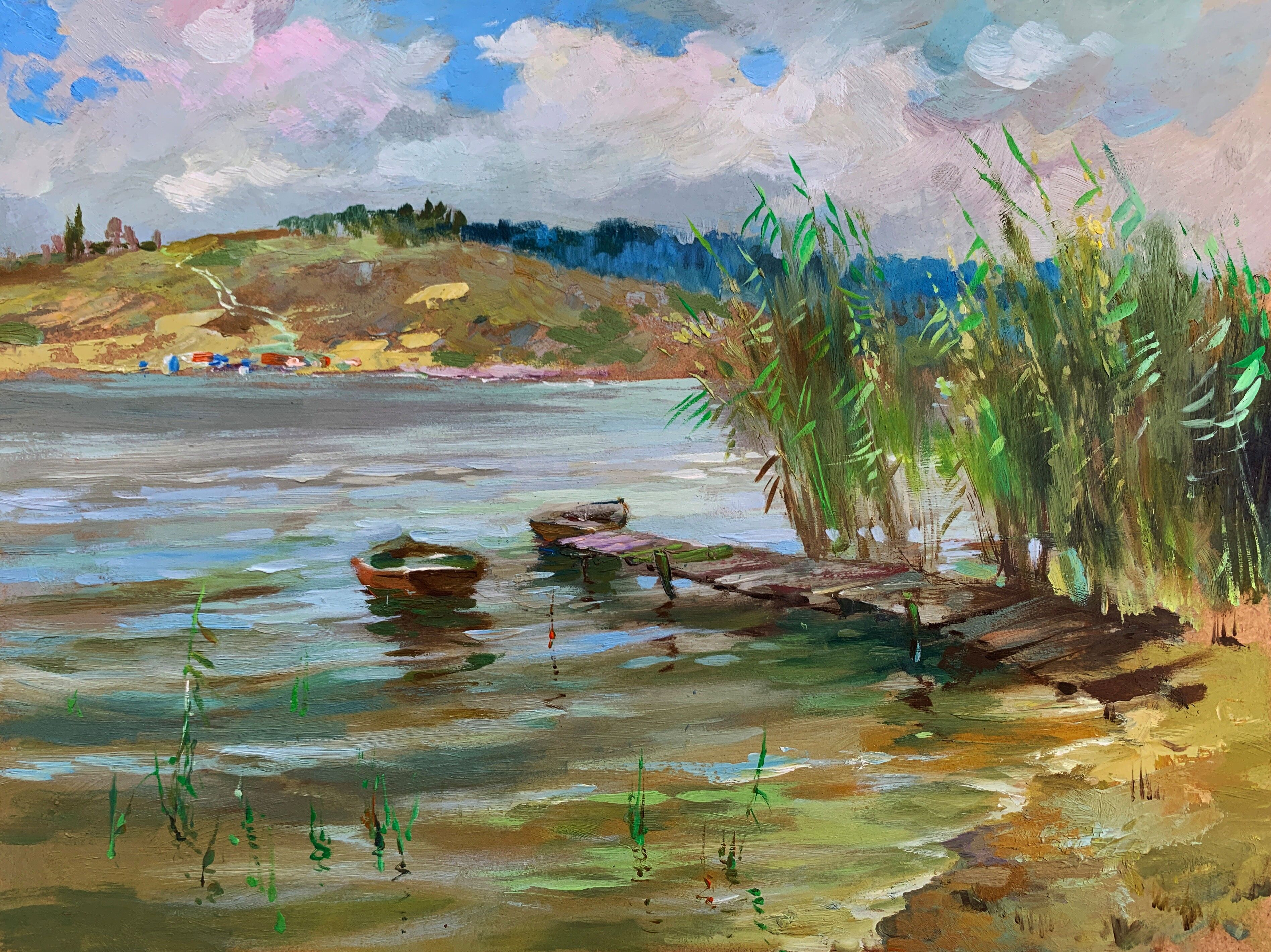 Pintura al óleo Cubierto de nubes Yuriy Suprunchuk 30x40 cm