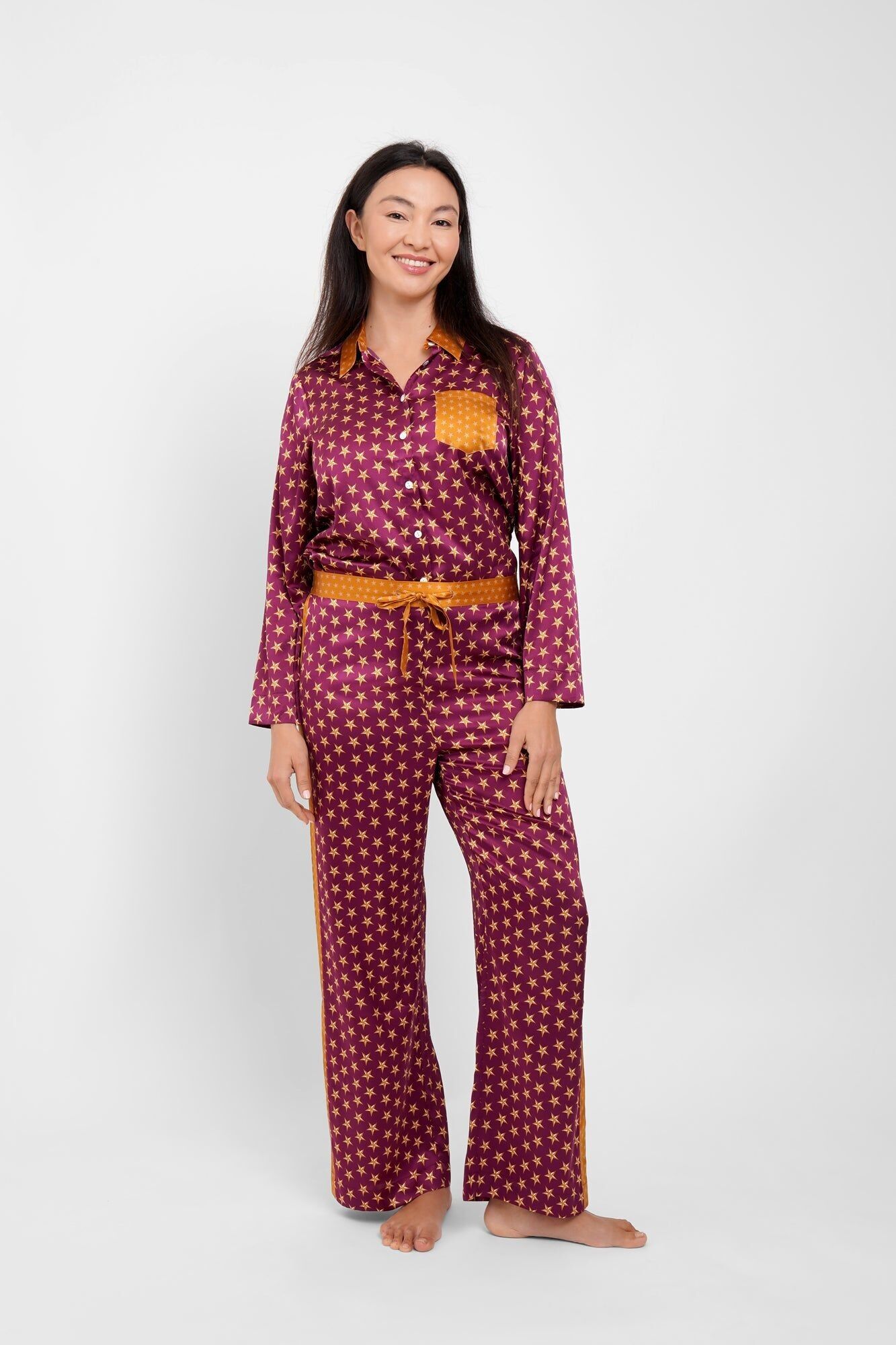 Pyjama Bottoms / "Burgundy Stars"